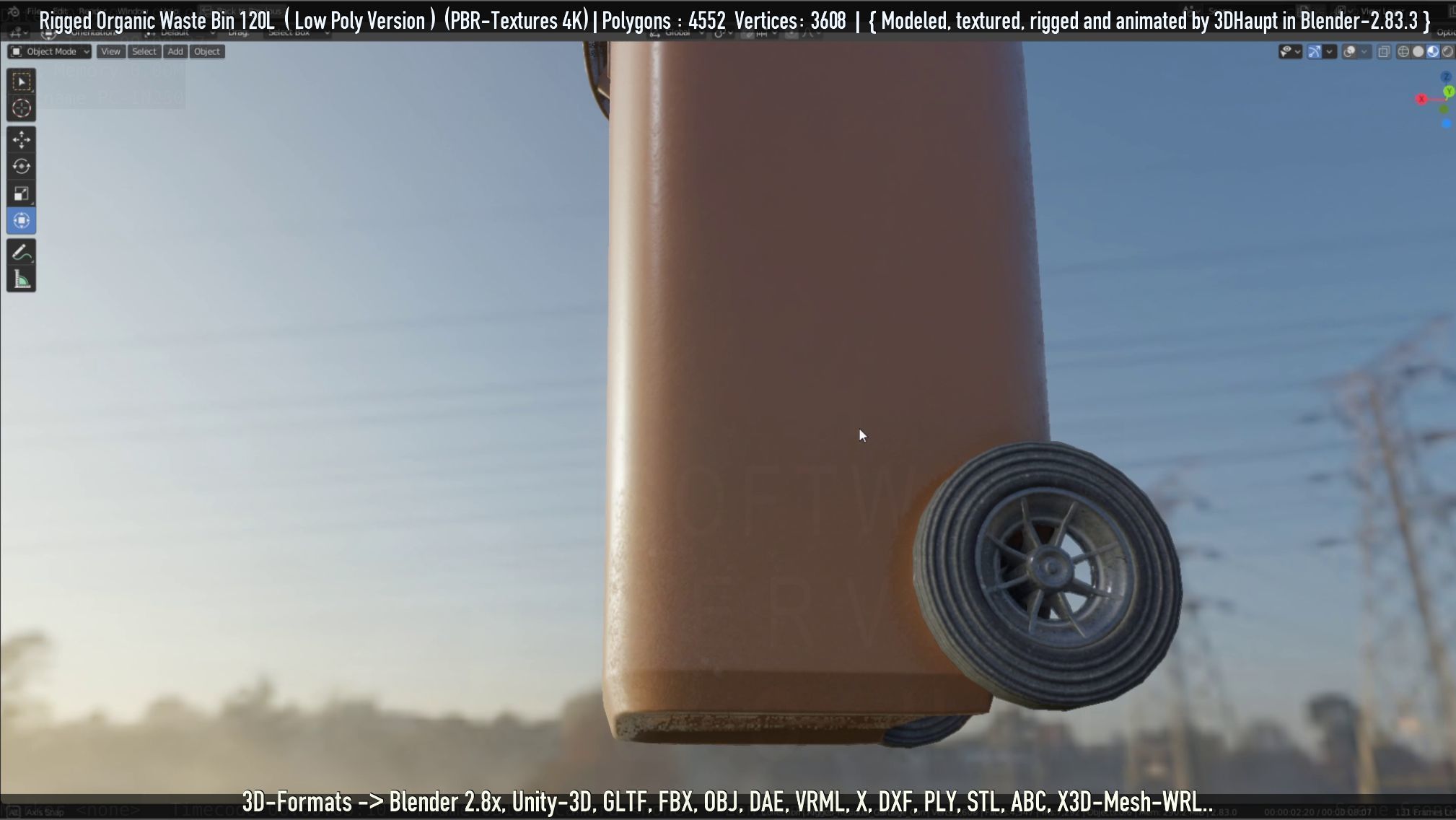 Rigged Organic Waste Bin 120L -Low-Poly-Version- Low-poly 3D model_19