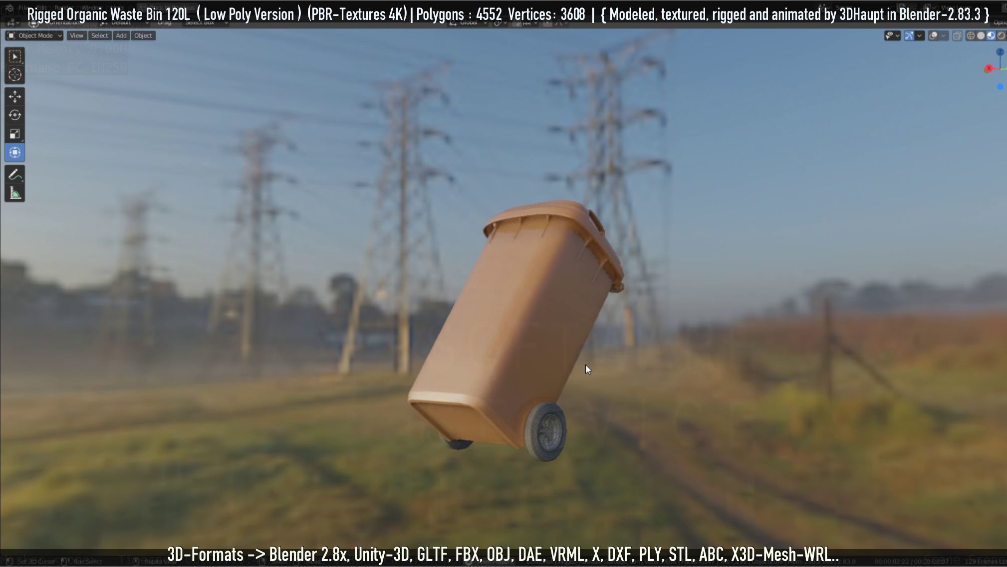 Rigged Organic Waste Bin 120L -Low-Poly-Version- Low-poly 3D model_48