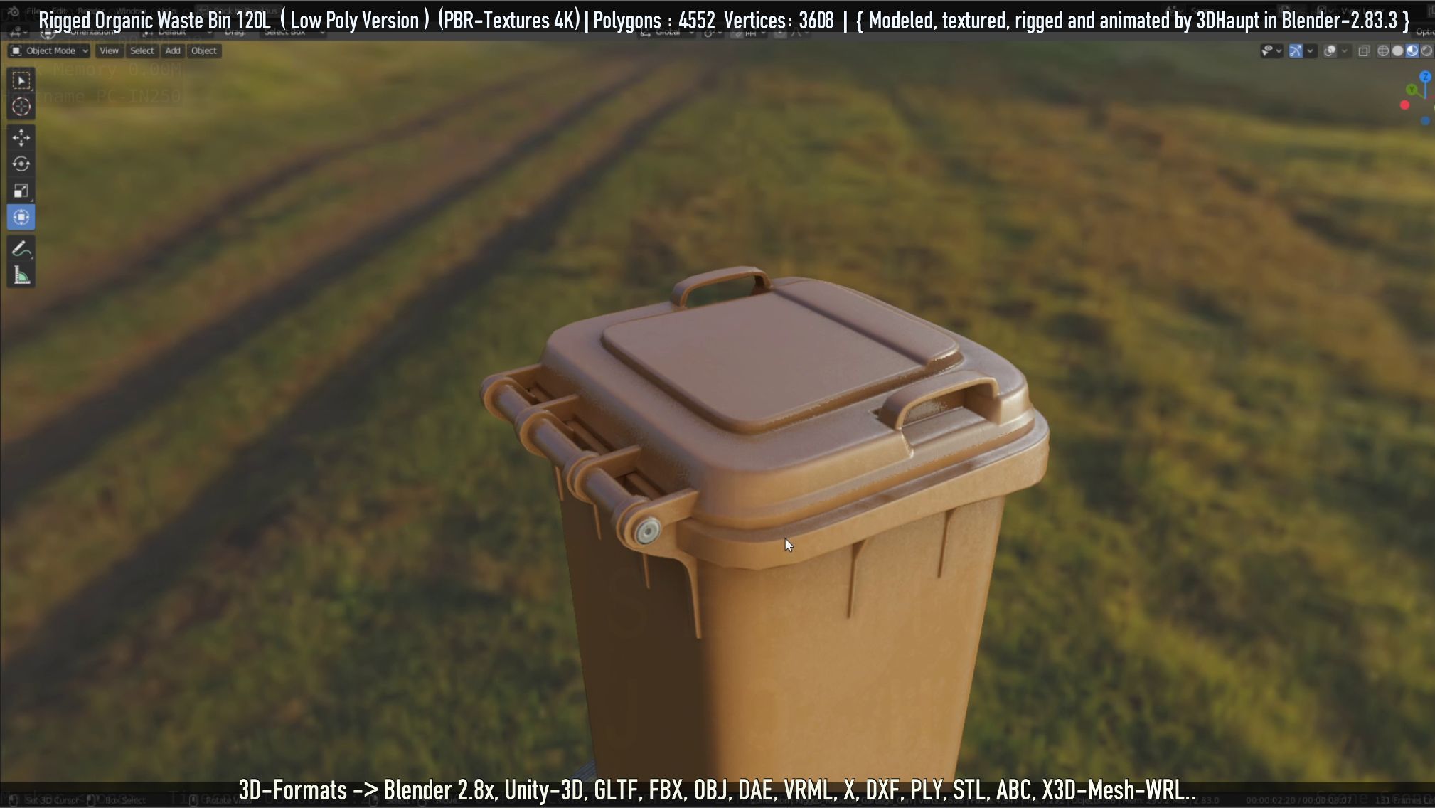 Rigged Organic Waste Bin 120L -Low-Poly-Version- Low-poly 3D model_34