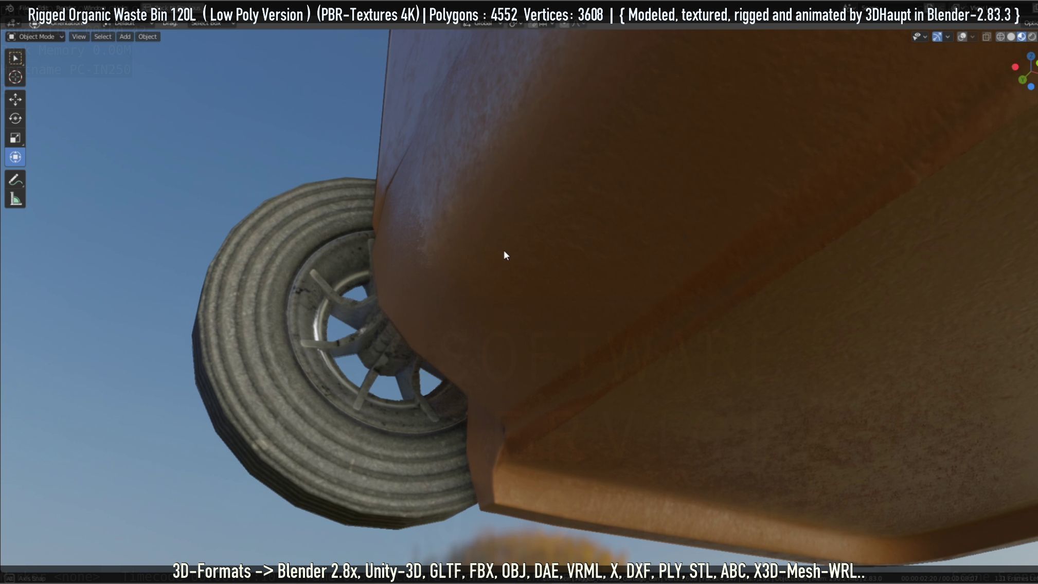 Rigged Organic Waste Bin 120L -Low-Poly-Version- Low-poly 3D model_40