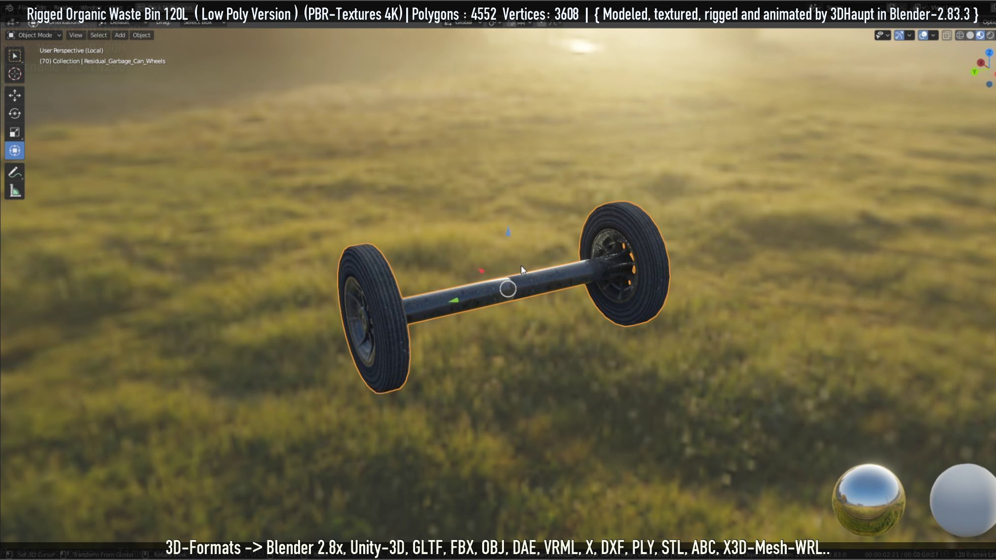 Rigged Organic Waste Bin 120L -Low-Poly-Version- Low-poly 3D model_17