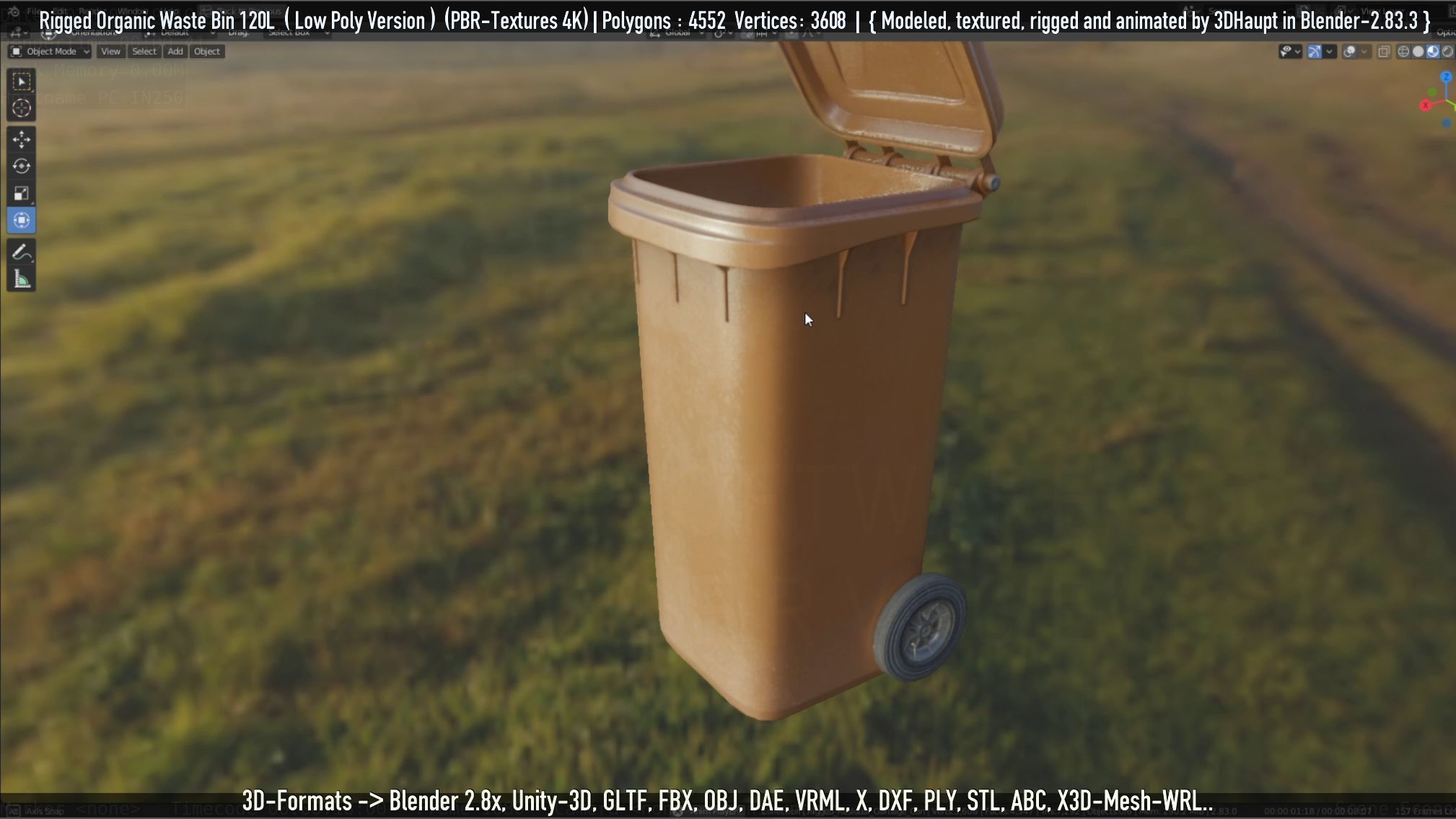 Rigged Organic Waste Bin 120L -Low-Poly-Version- Low-poly 3D model_66