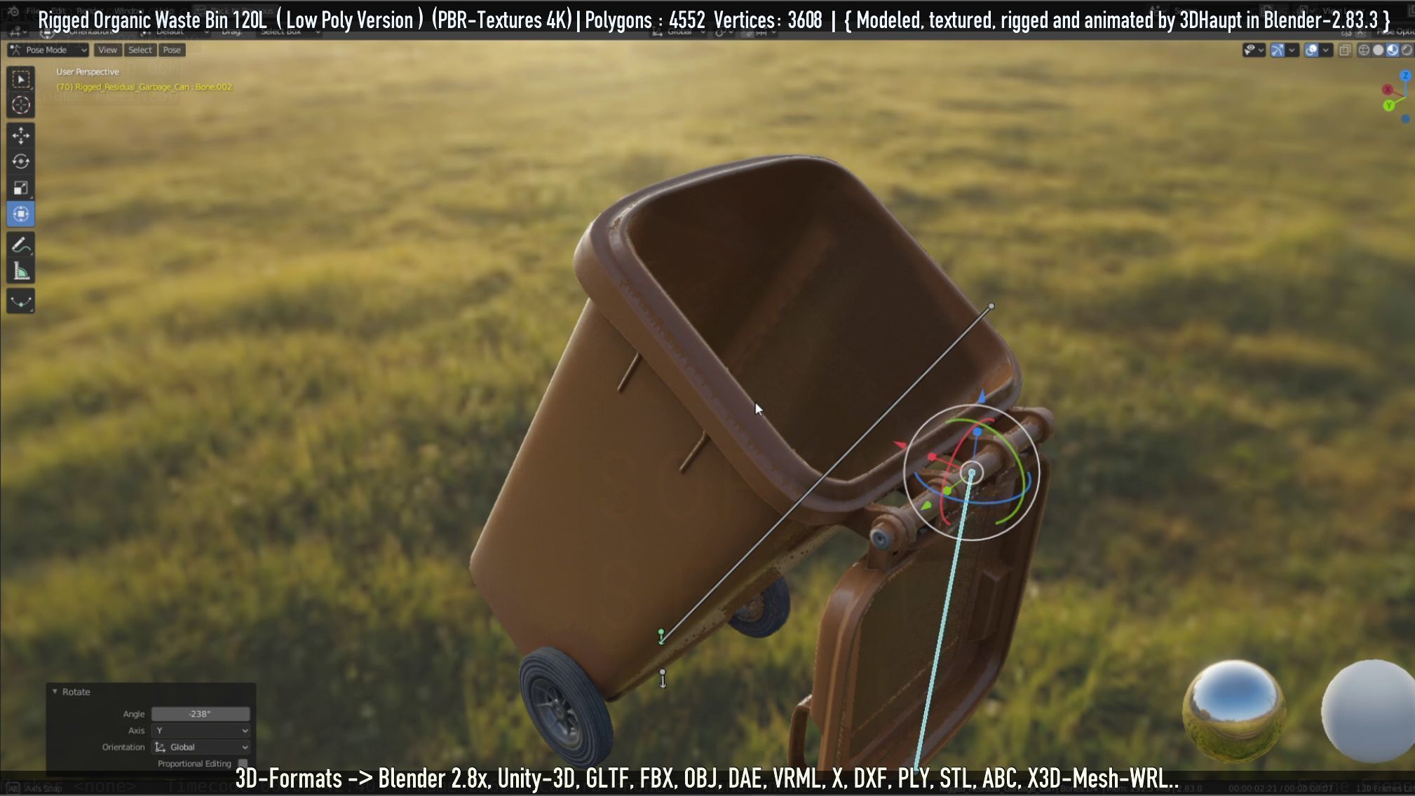 Rigged Organic Waste Bin 120L -Low-Poly-Version- Low-poly 3D model_29