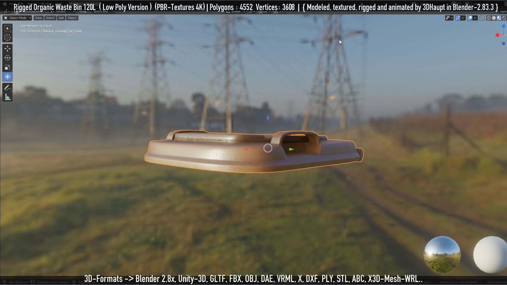 Rigged Organic Waste Bin 120L -Low-Poly-Version- Low-poly 3D model_72