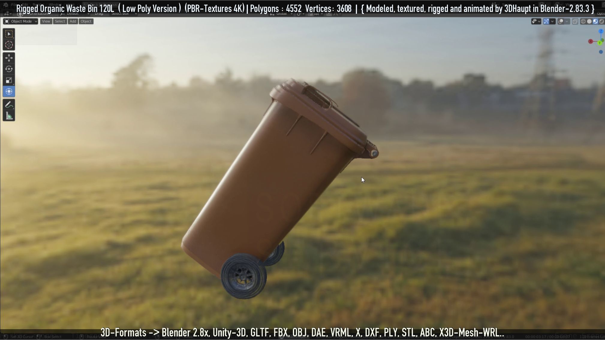Rigged Organic Waste Bin 120L -Low-Poly-Version- Low-poly 3D model_50