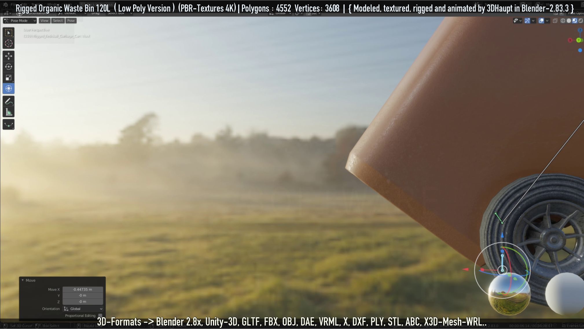 Rigged Organic Waste Bin 120L -Low-Poly-Version- Low-poly 3D model_27