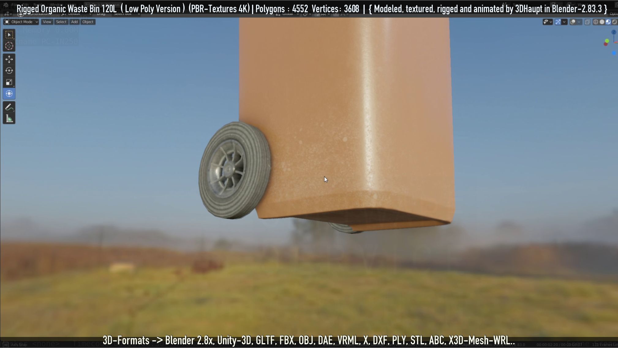 Rigged Organic Waste Bin 120L -Low-Poly-Version- Low-poly 3D model_46