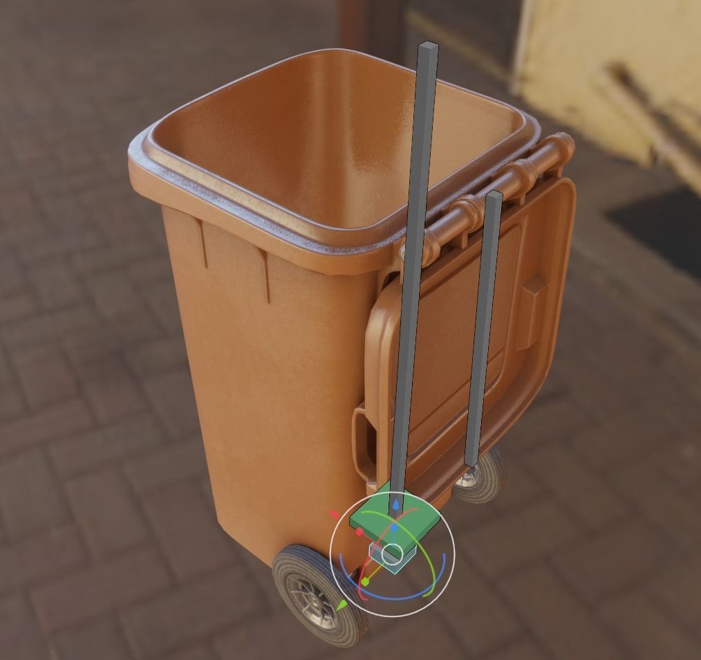 Rigged Organic Waste Bin 120L -Low-Poly-Version- Low-poly 3D model_5
