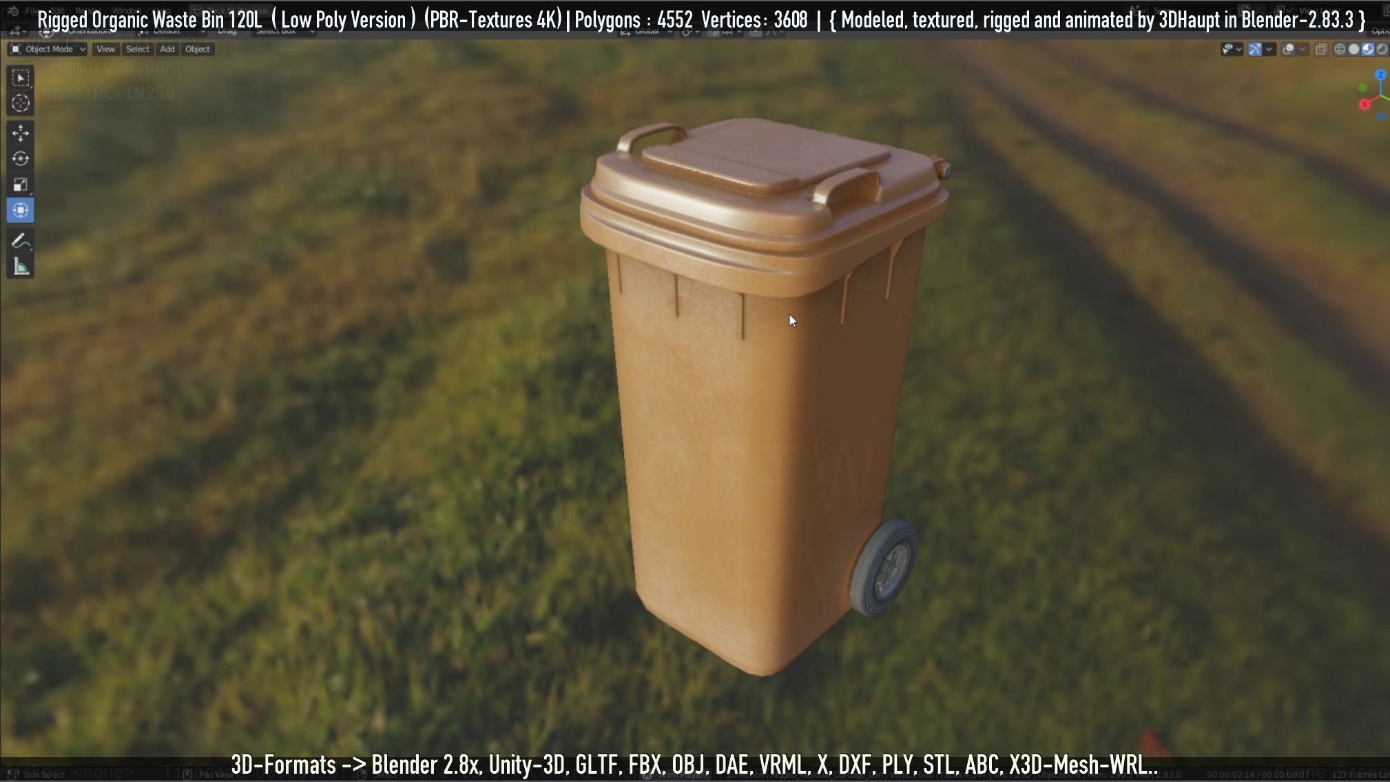 Rigged Organic Waste Bin 120L -Low-Poly-Version- Low-poly 3D model_64