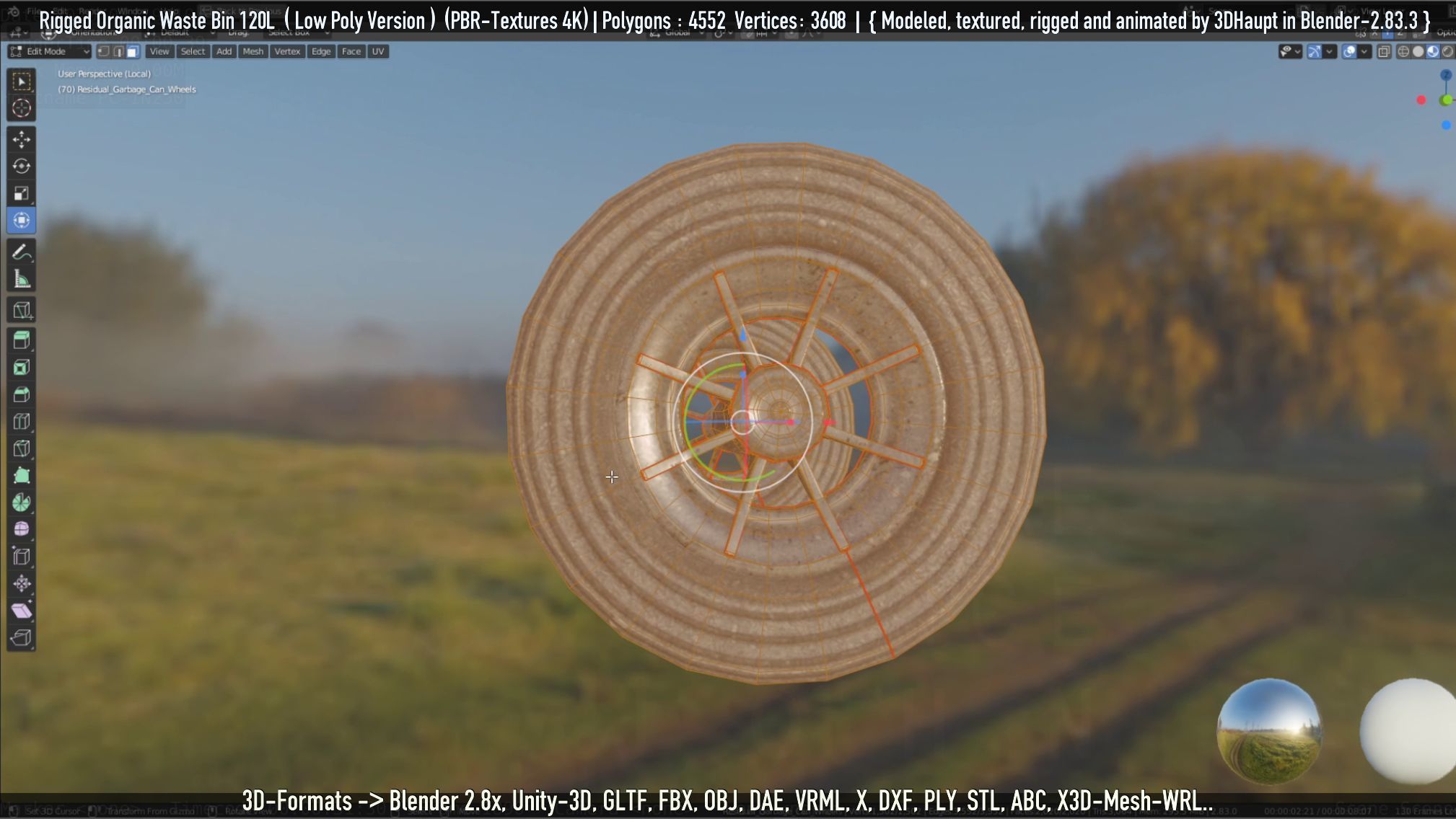 Rigged Organic Waste Bin 120L -Low-Poly-Version- Low-poly 3D model_57