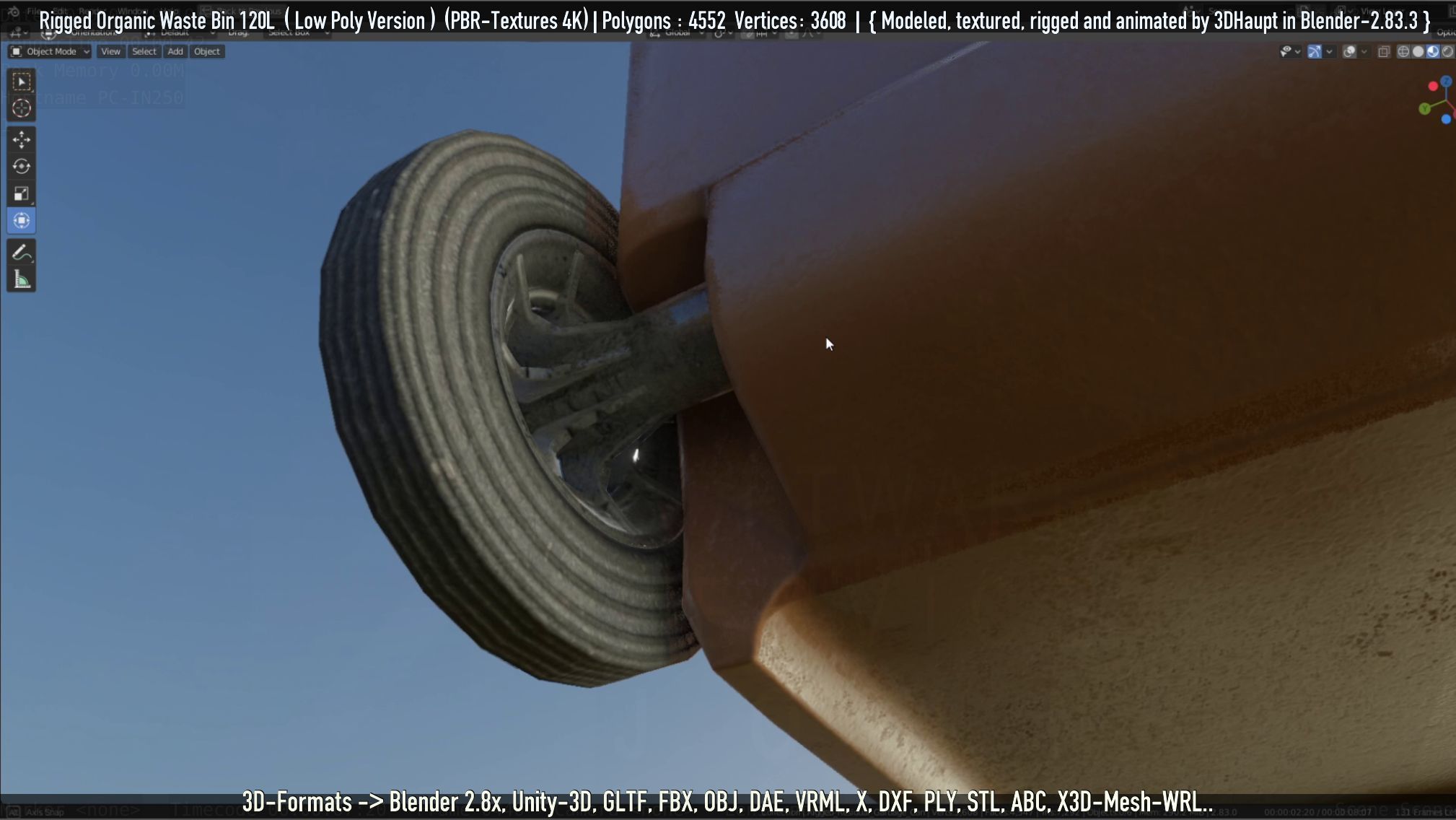 Rigged Organic Waste Bin 120L -Low-Poly-Version- Low-poly 3D model_42