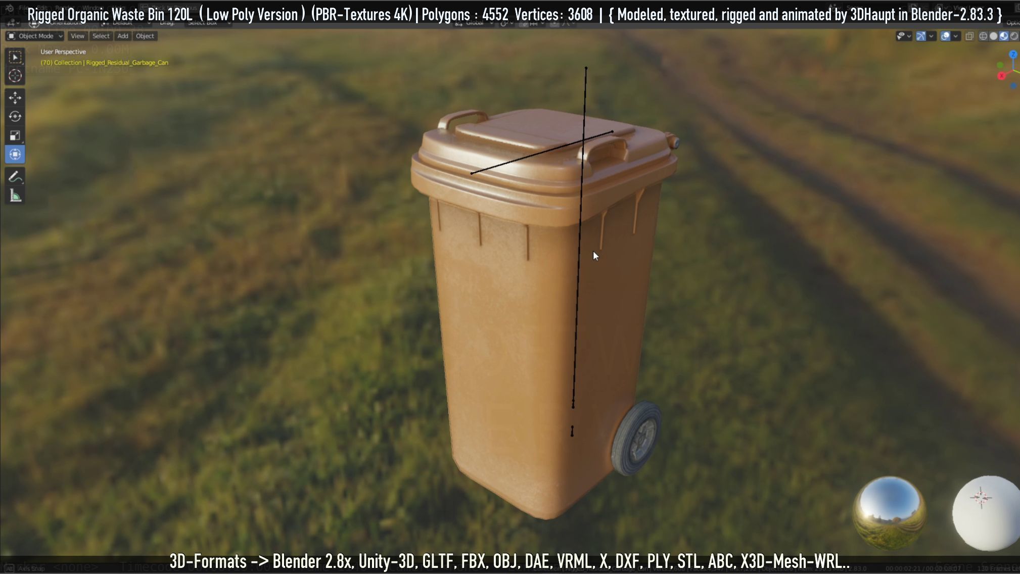 Rigged Organic Waste Bin 120L -Low-Poly-Version- Low-poly 3D model_95