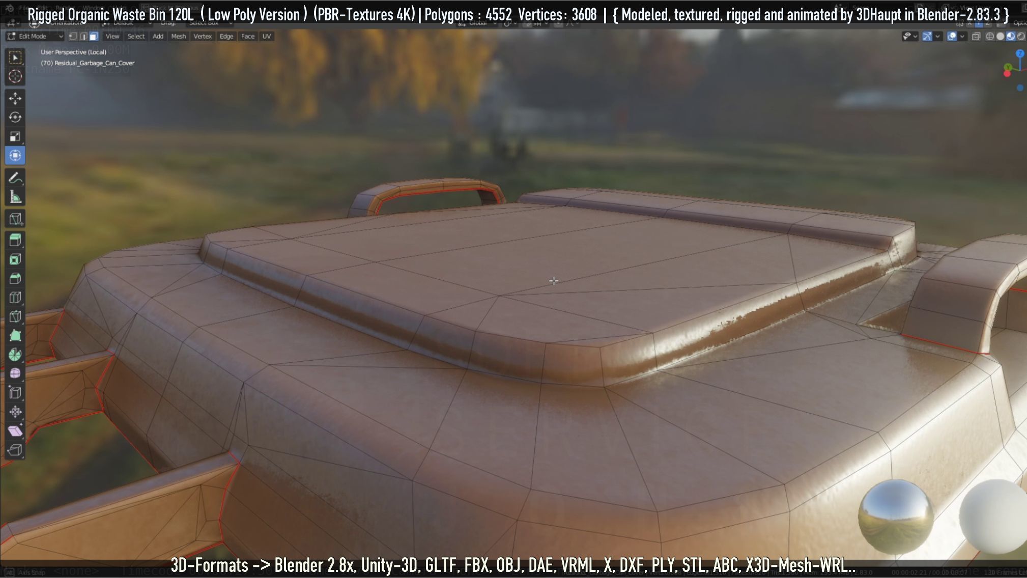 Rigged Organic Waste Bin 120L -Low-Poly-Version- Low-poly 3D model_80