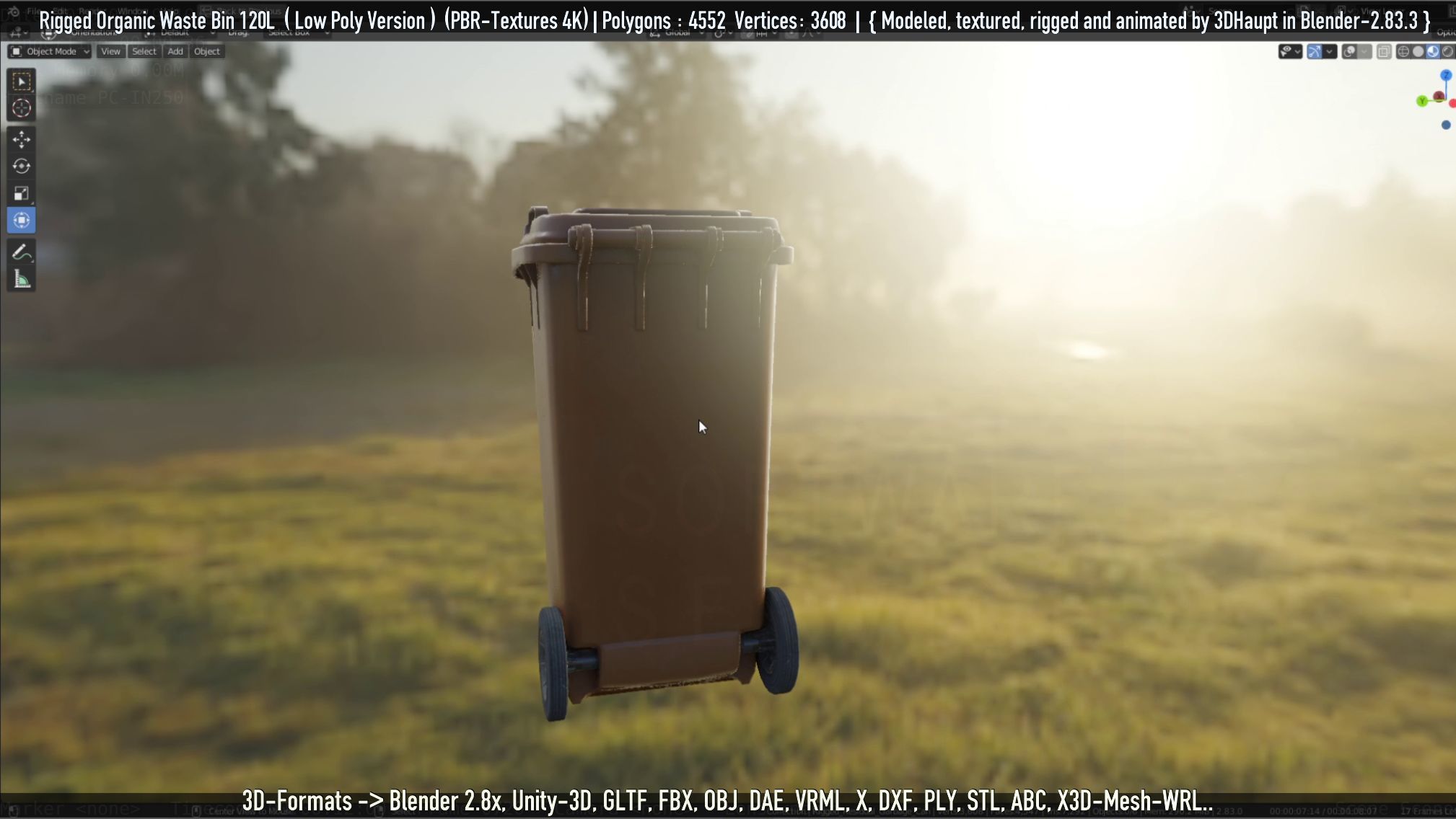 Rigged Organic Waste Bin 120L -Low-Poly-Version- Low-poly 3D model_52