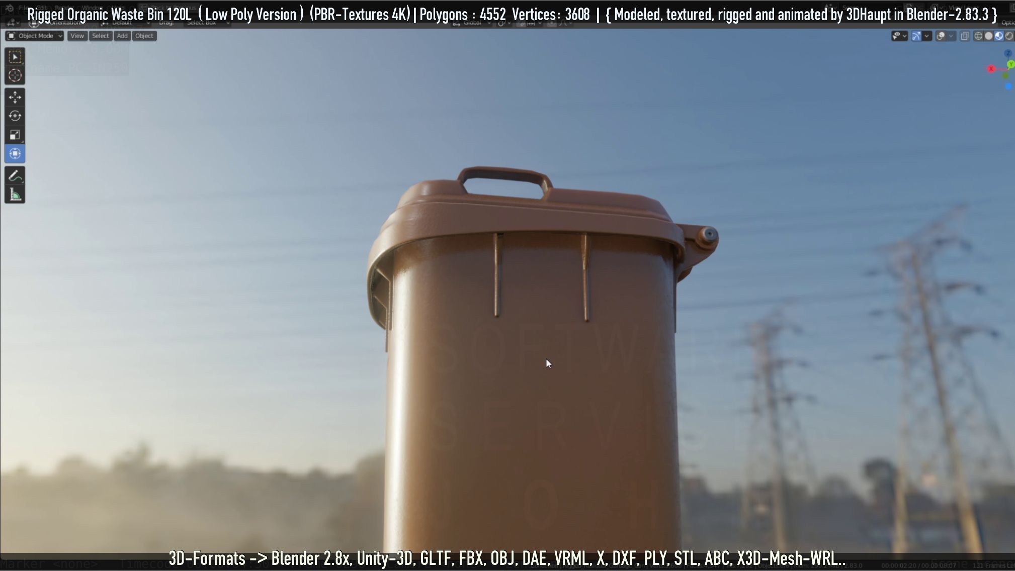 Rigged Organic Waste Bin 120L -Low-Poly-Version- Low-poly 3D model_39