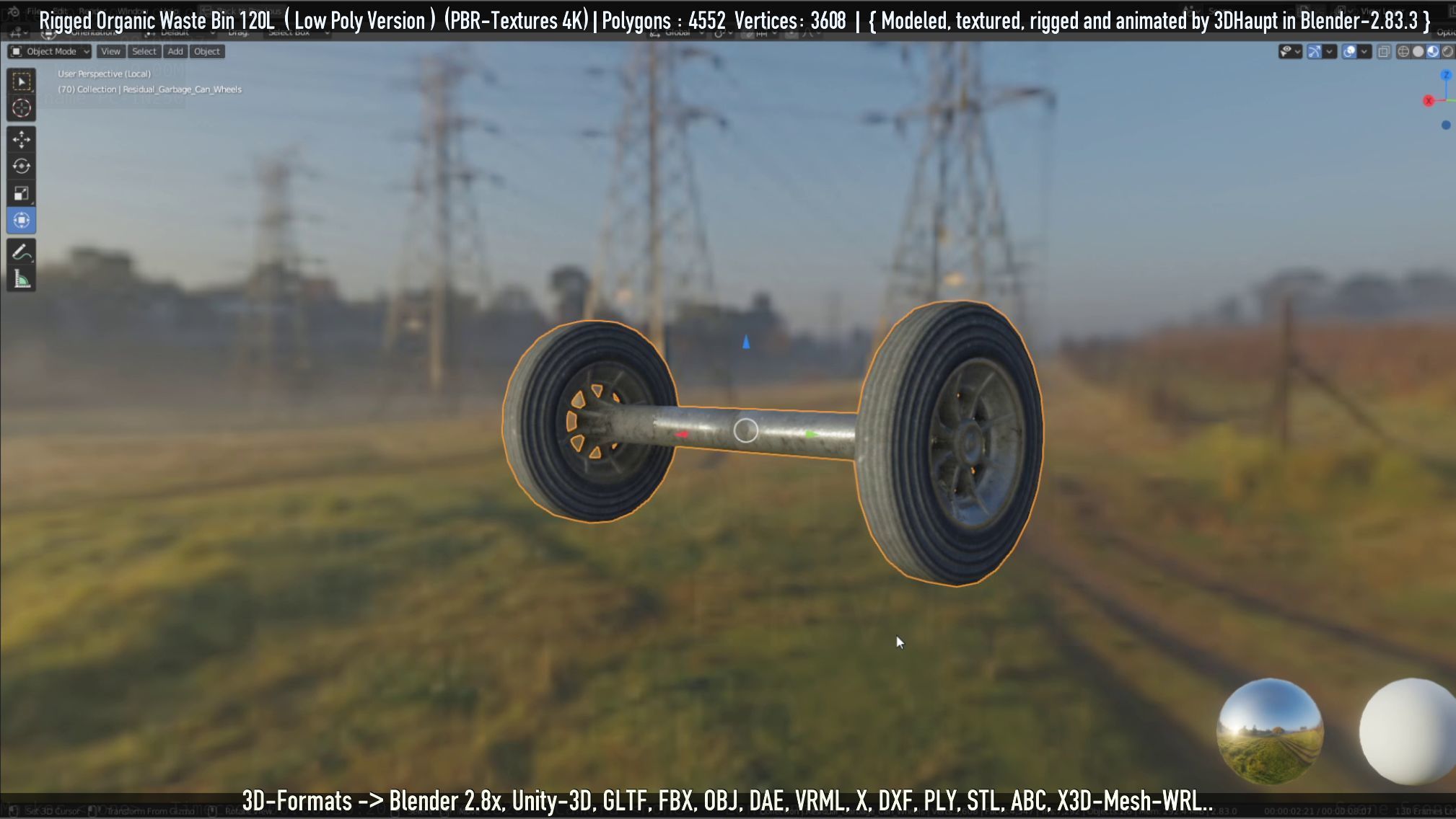 Rigged Organic Waste Bin 120L -Low-Poly-Version- Low-poly 3D model_82