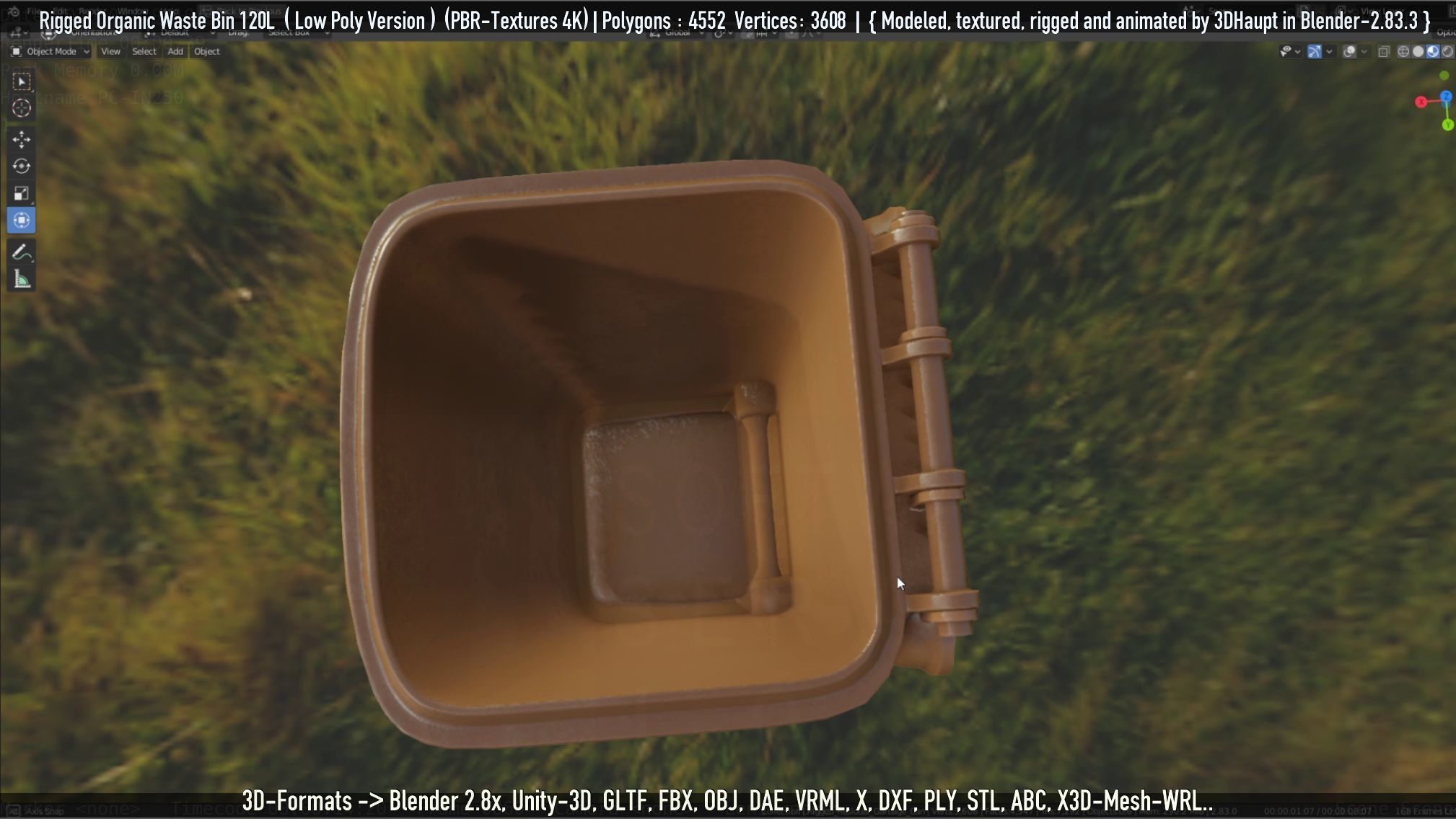 Rigged Organic Waste Bin 120L -Low-Poly-Version- Low-poly 3D model_92