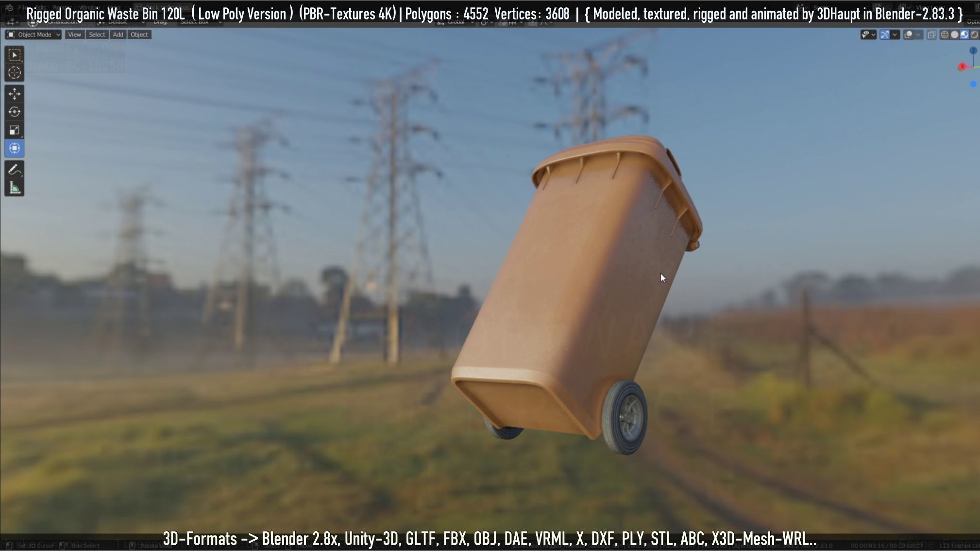 Rigged Organic Waste Bin 120L -Low-Poly-Version- Low-poly 3D model_49