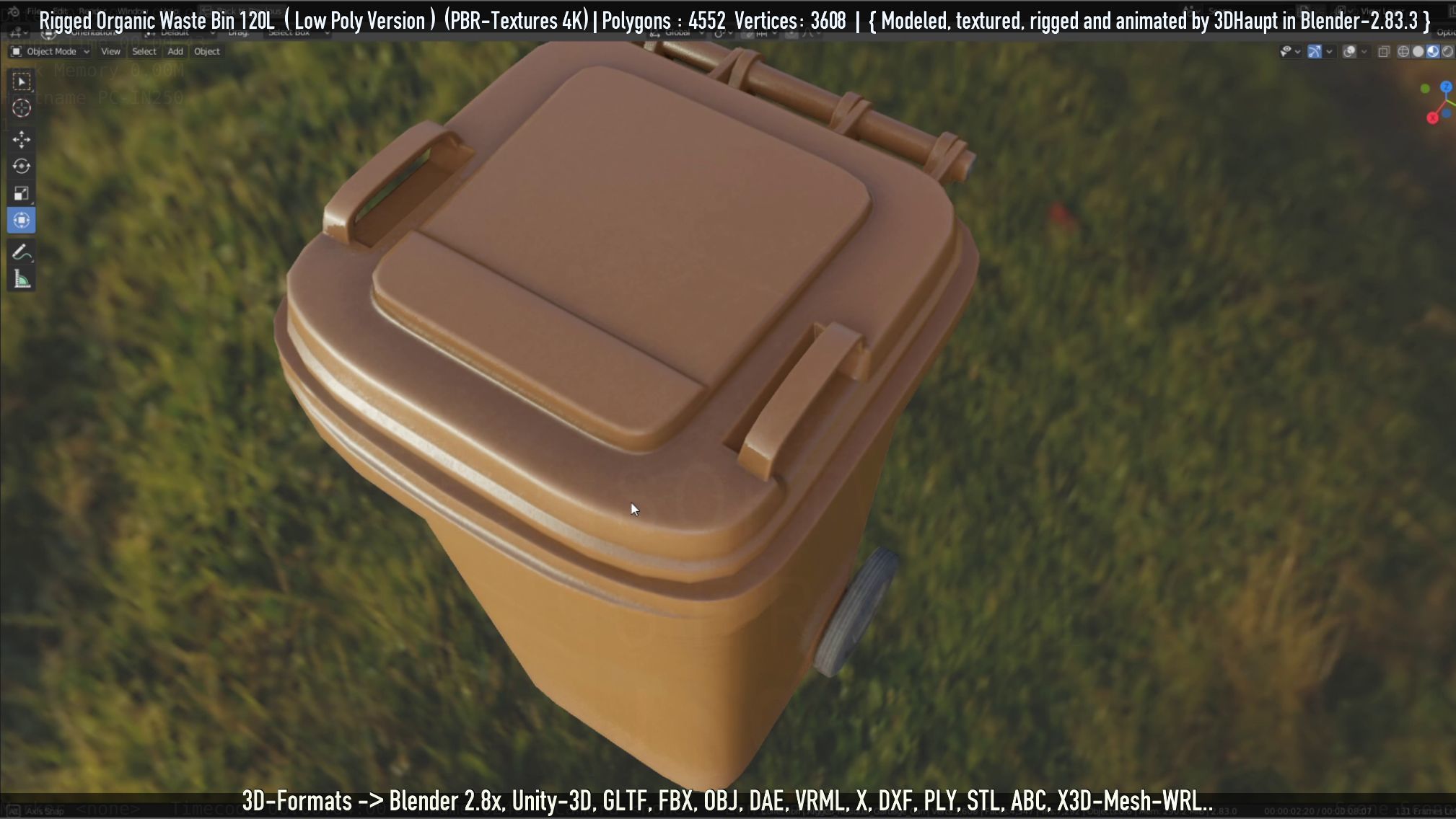 Rigged Organic Waste Bin 120L -Low-Poly-Version- Low-poly 3D model_36