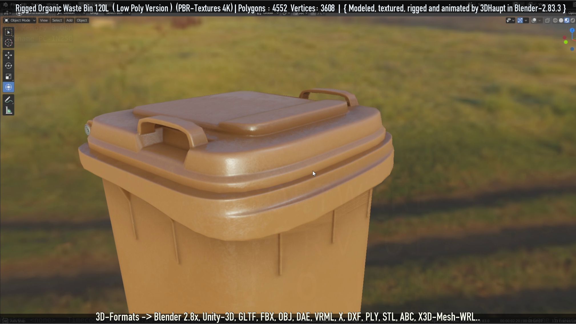 Rigged Organic Waste Bin 120L -Low-Poly-Version- Low-poly 3D model_35