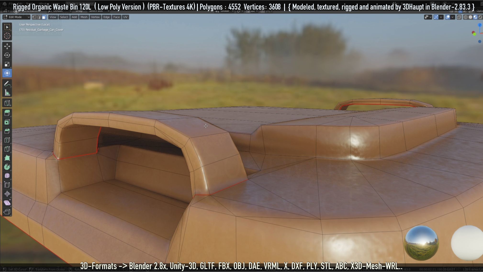 Rigged Organic Waste Bin 120L -Low-Poly-Version- Low-poly 3D model_76