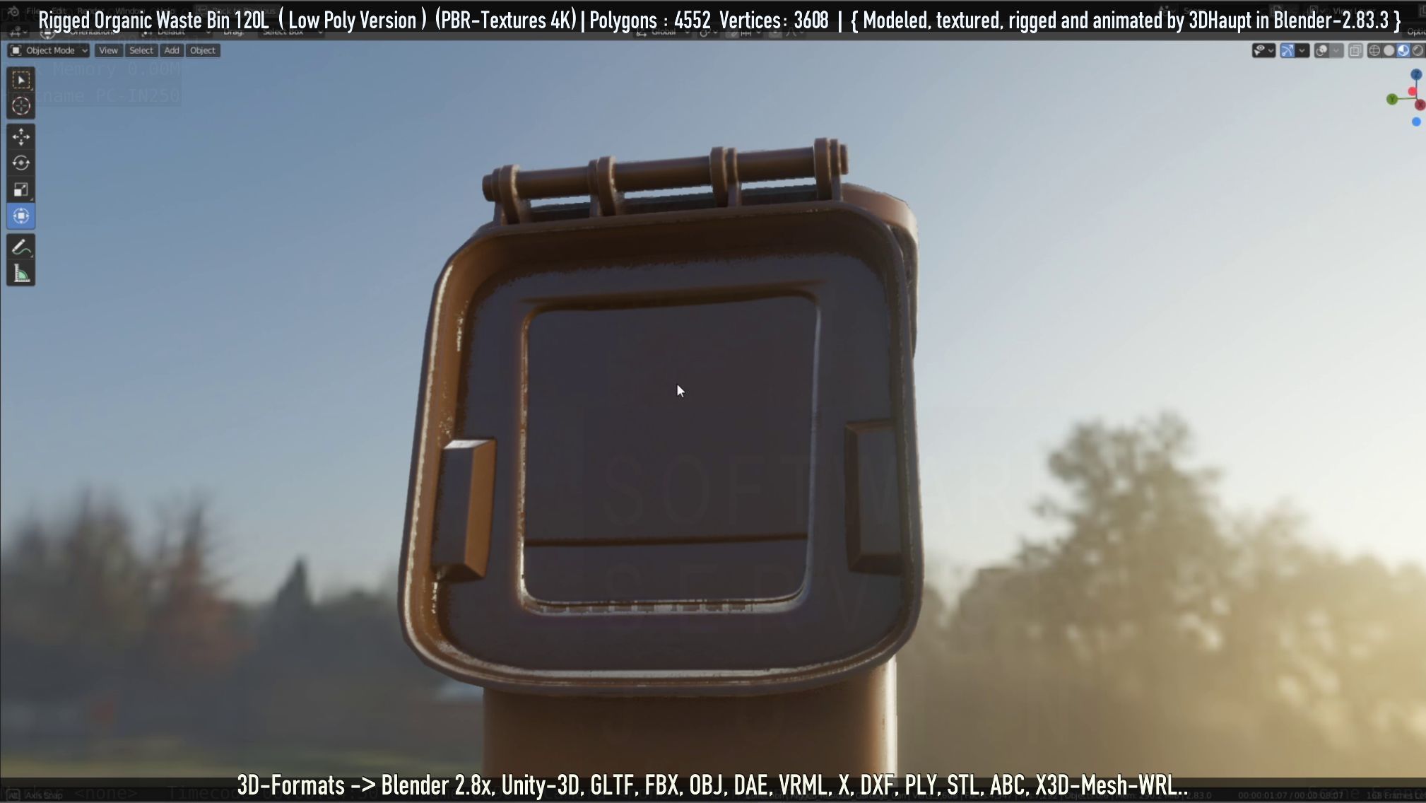 Rigged Organic Waste Bin 120L -Low-Poly-Version- Low-poly 3D model_62