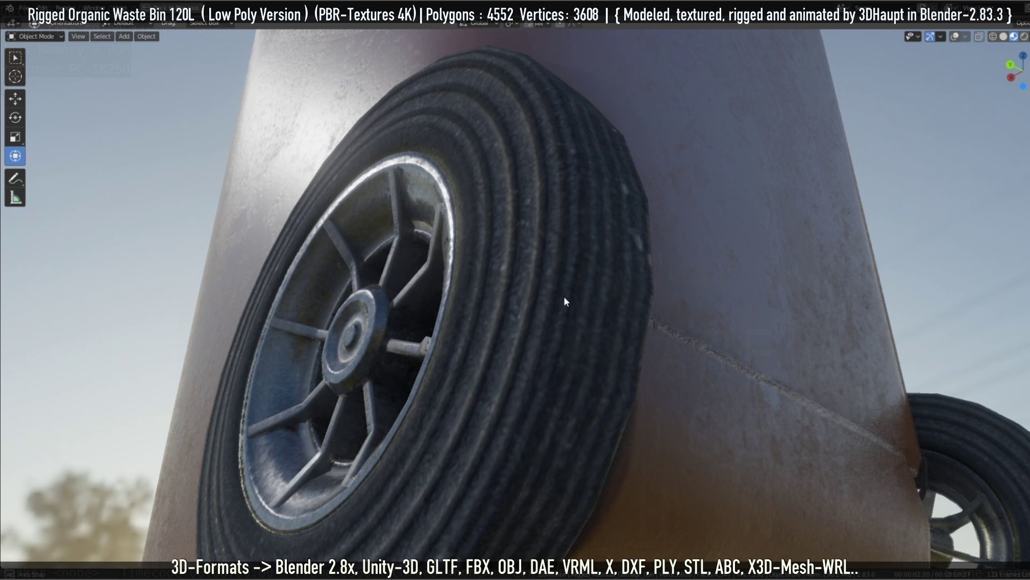 Rigged Organic Waste Bin 120L -Low-Poly-Version- Low-poly 3D model_21