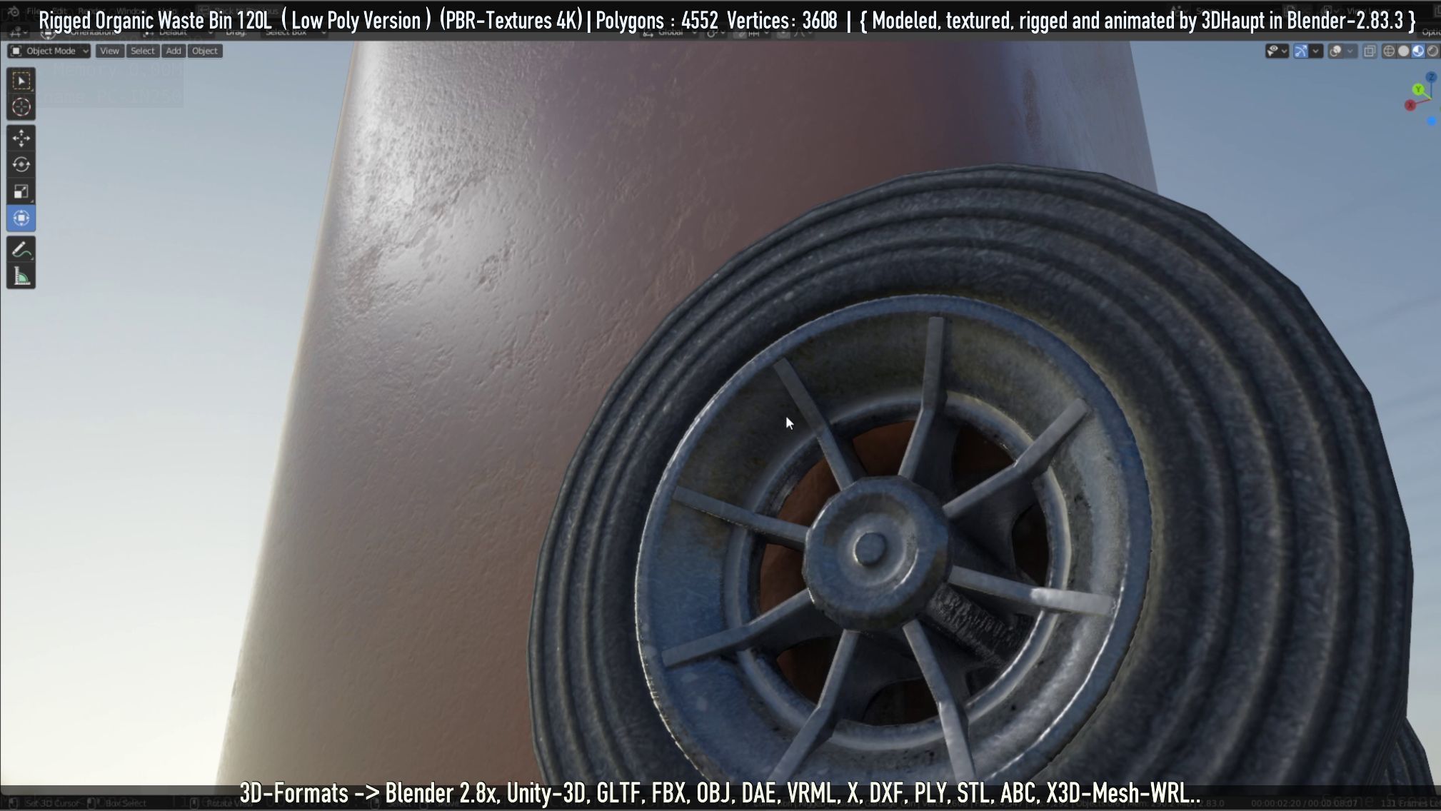 Rigged Organic Waste Bin 120L -Low-Poly-Version- Low-poly 3D model_11