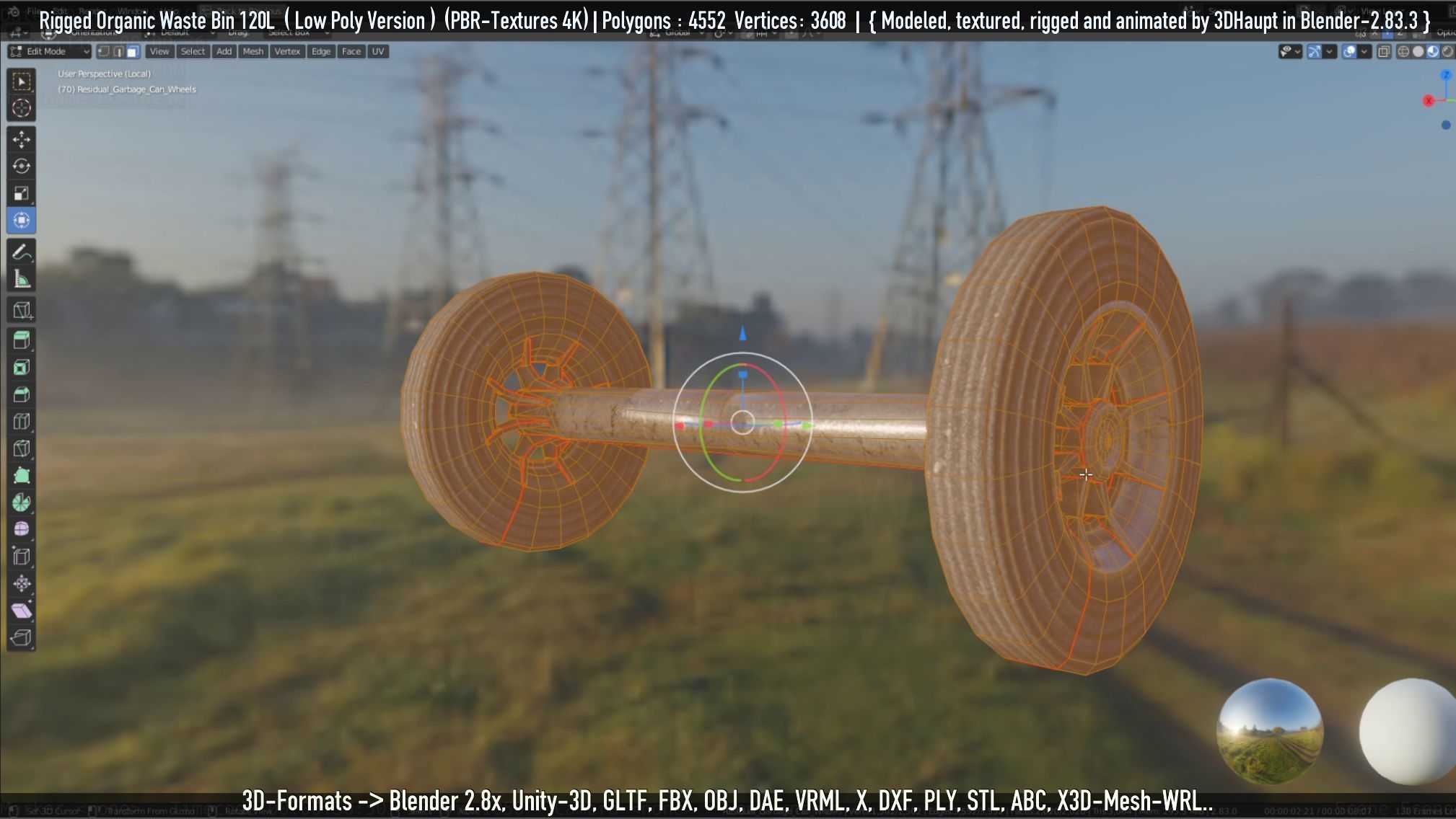 Rigged Organic Waste Bin 120L -Low-Poly-Version- Low-poly 3D model_55