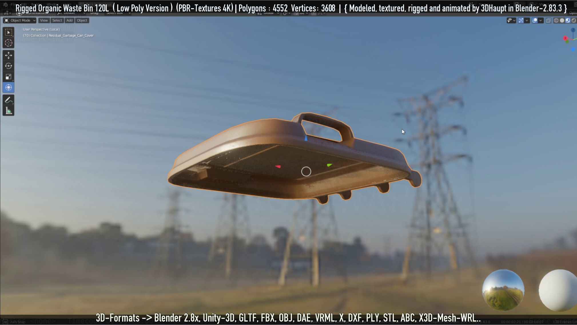 Rigged Organic Waste Bin 120L -Low-Poly-Version- Low-poly 3D model_73