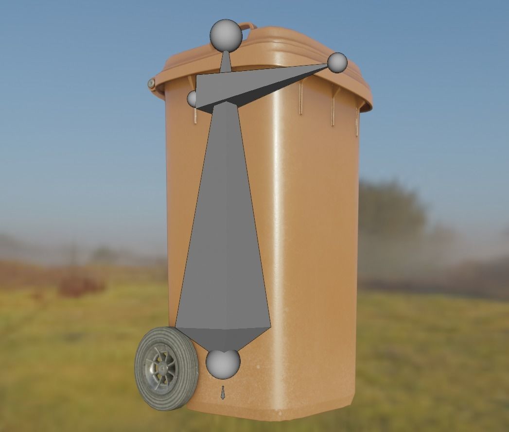 Rigged Organic Waste Bin 120L -Low-Poly-Version- Low-poly 3D model_3