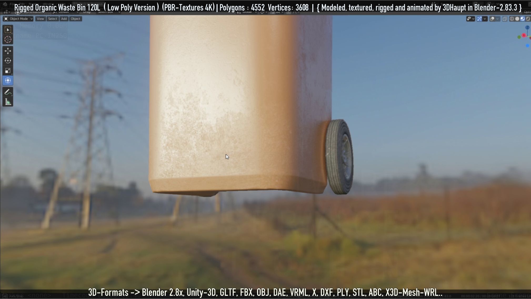 Rigged Organic Waste Bin 120L -Low-Poly-Version- Low-poly 3D model_47