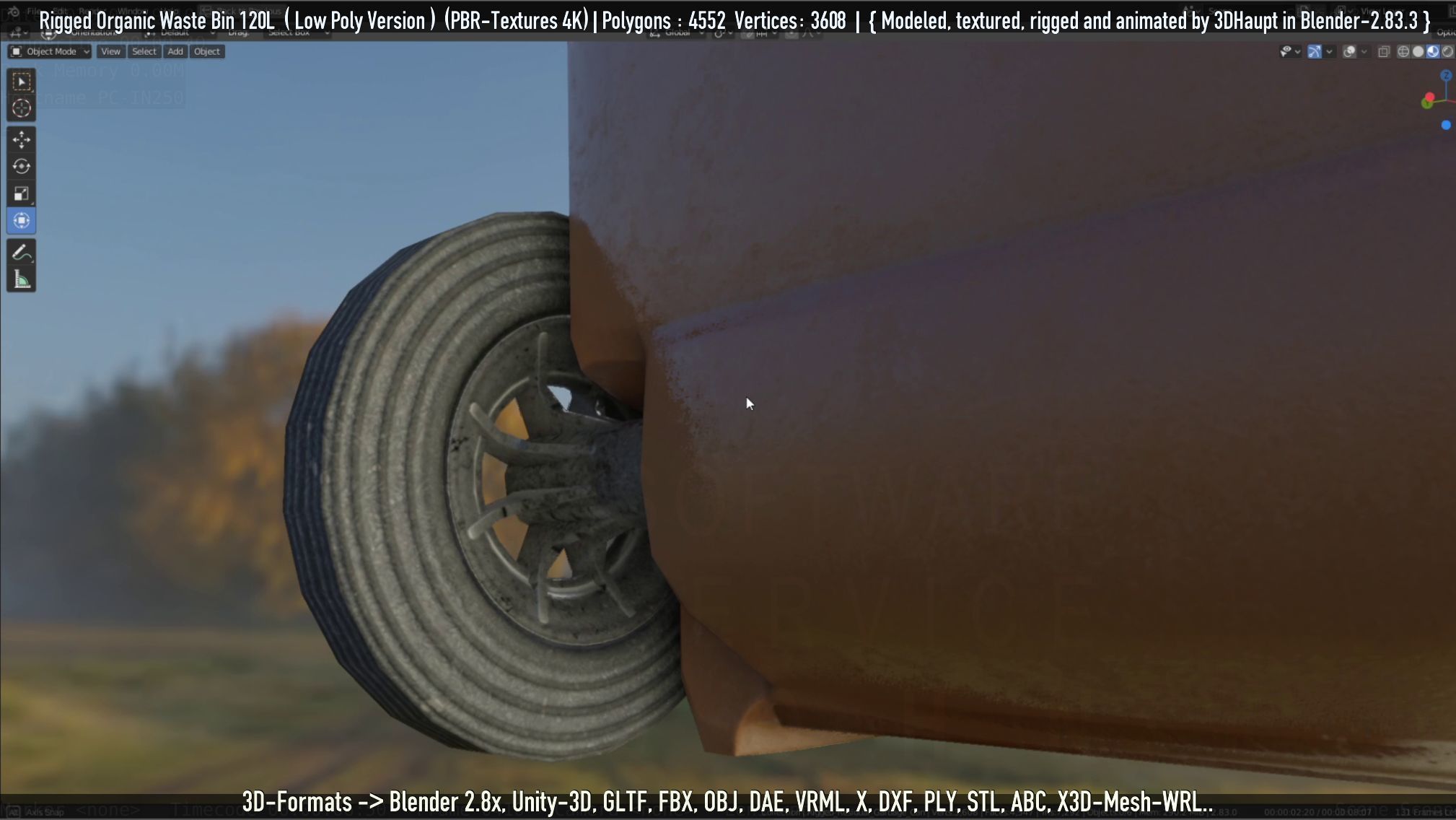 Rigged Organic Waste Bin 120L -Low-Poly-Version- Low-poly 3D model_43