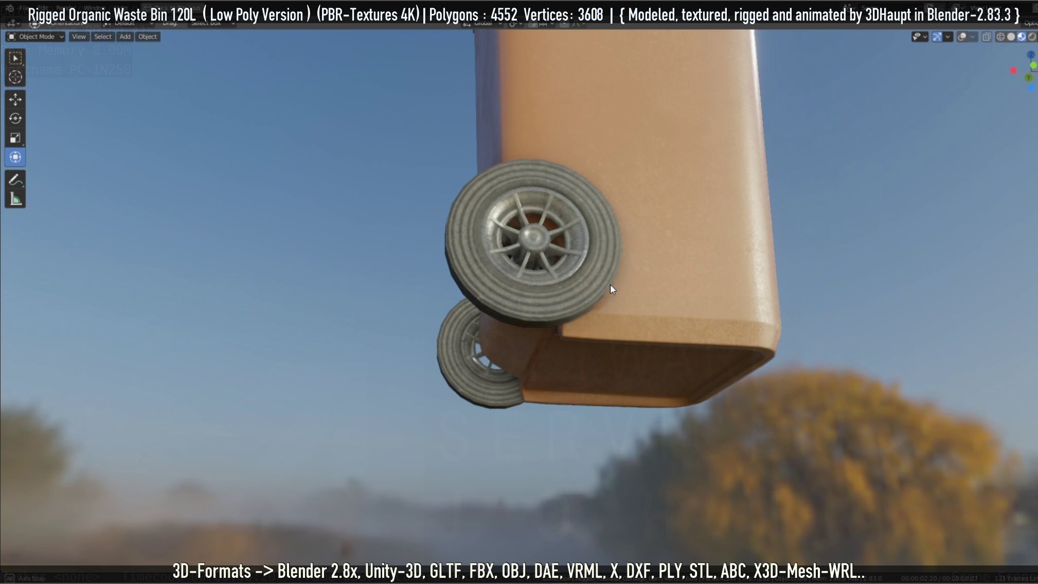 Rigged Organic Waste Bin 120L -Low-Poly-Version- Low-poly 3D model_45