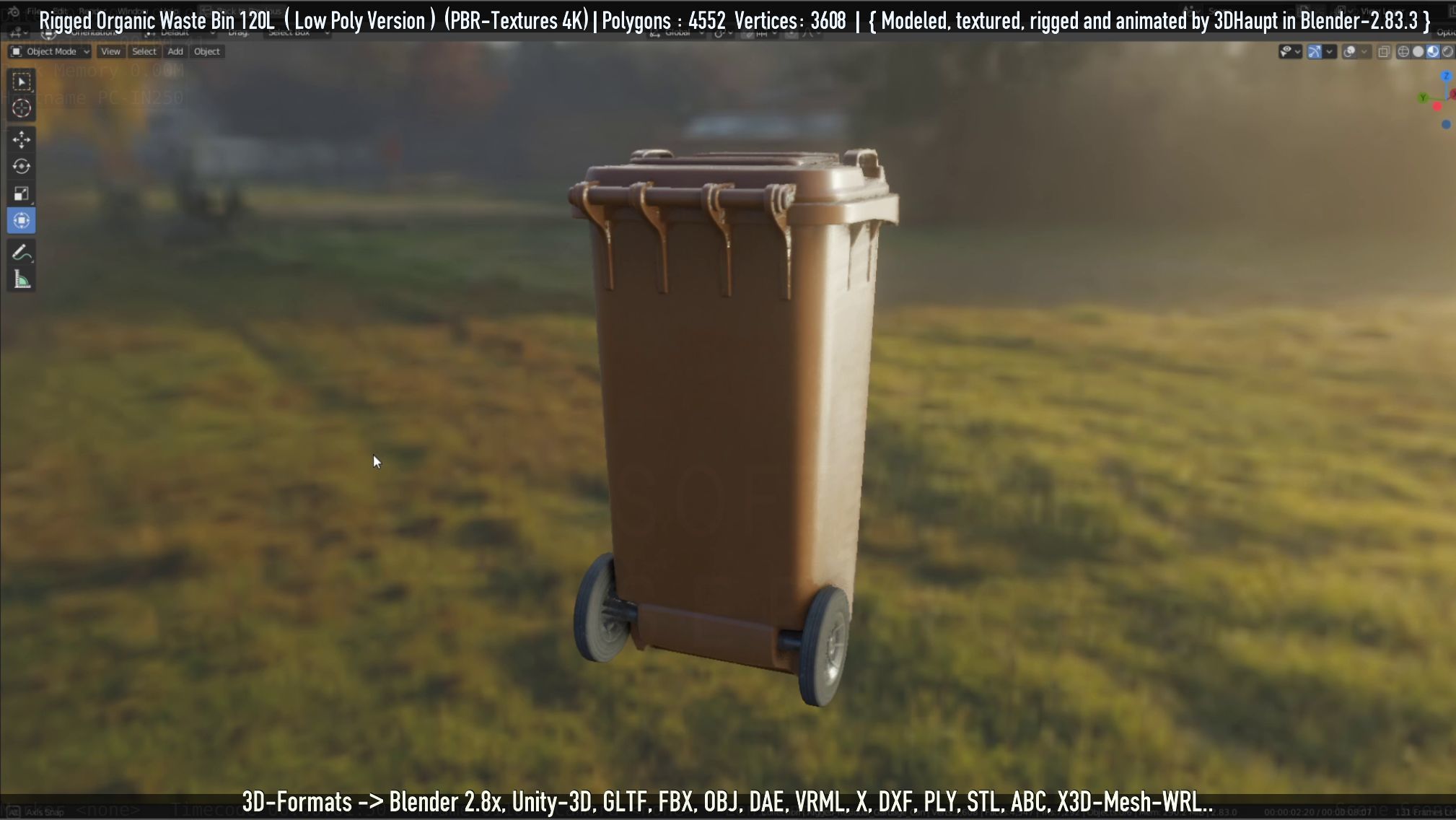 Rigged Organic Waste Bin 120L -Low-Poly-Version- Low-poly 3D model_33