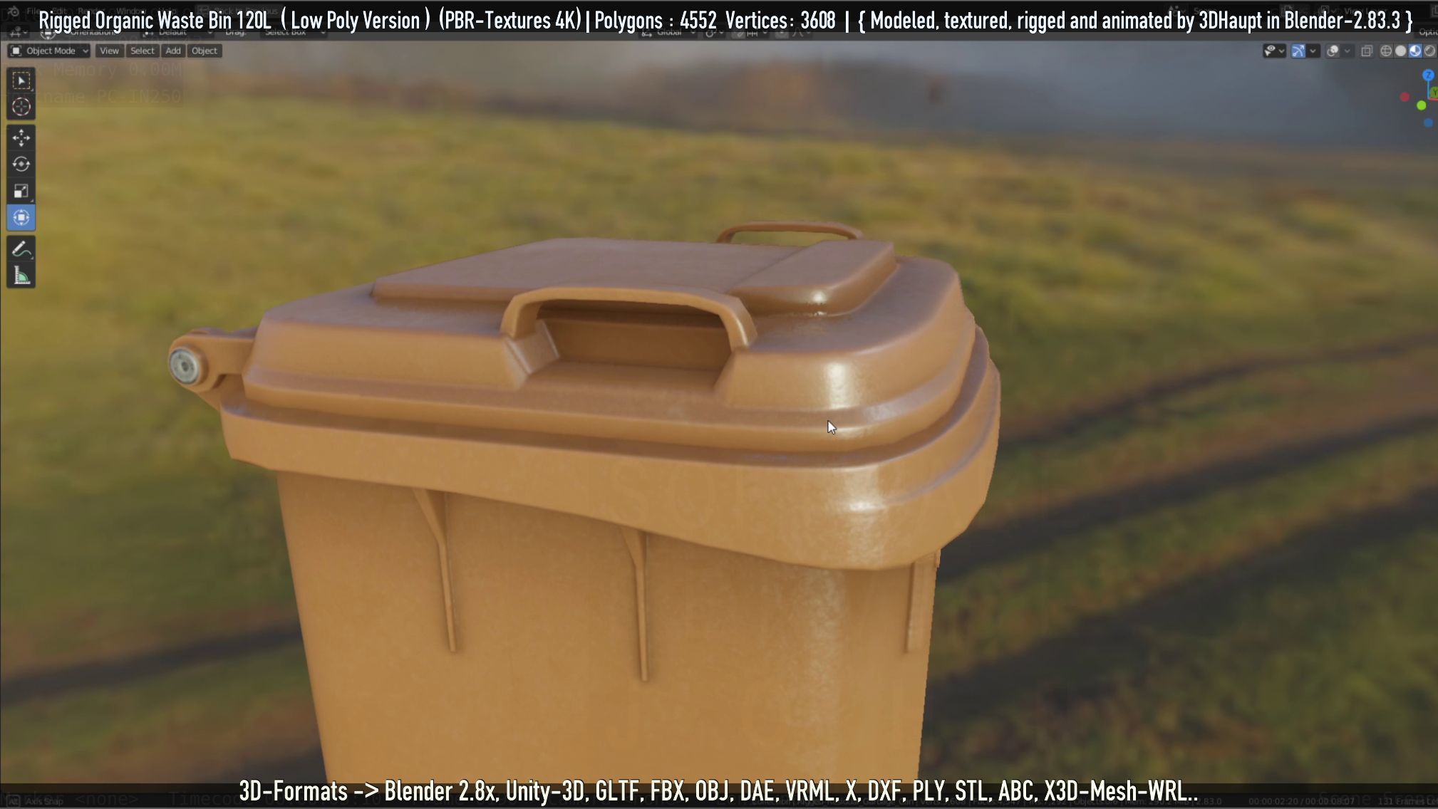 Rigged Organic Waste Bin 120L -Low-Poly-Version- Low-poly 3D model_15