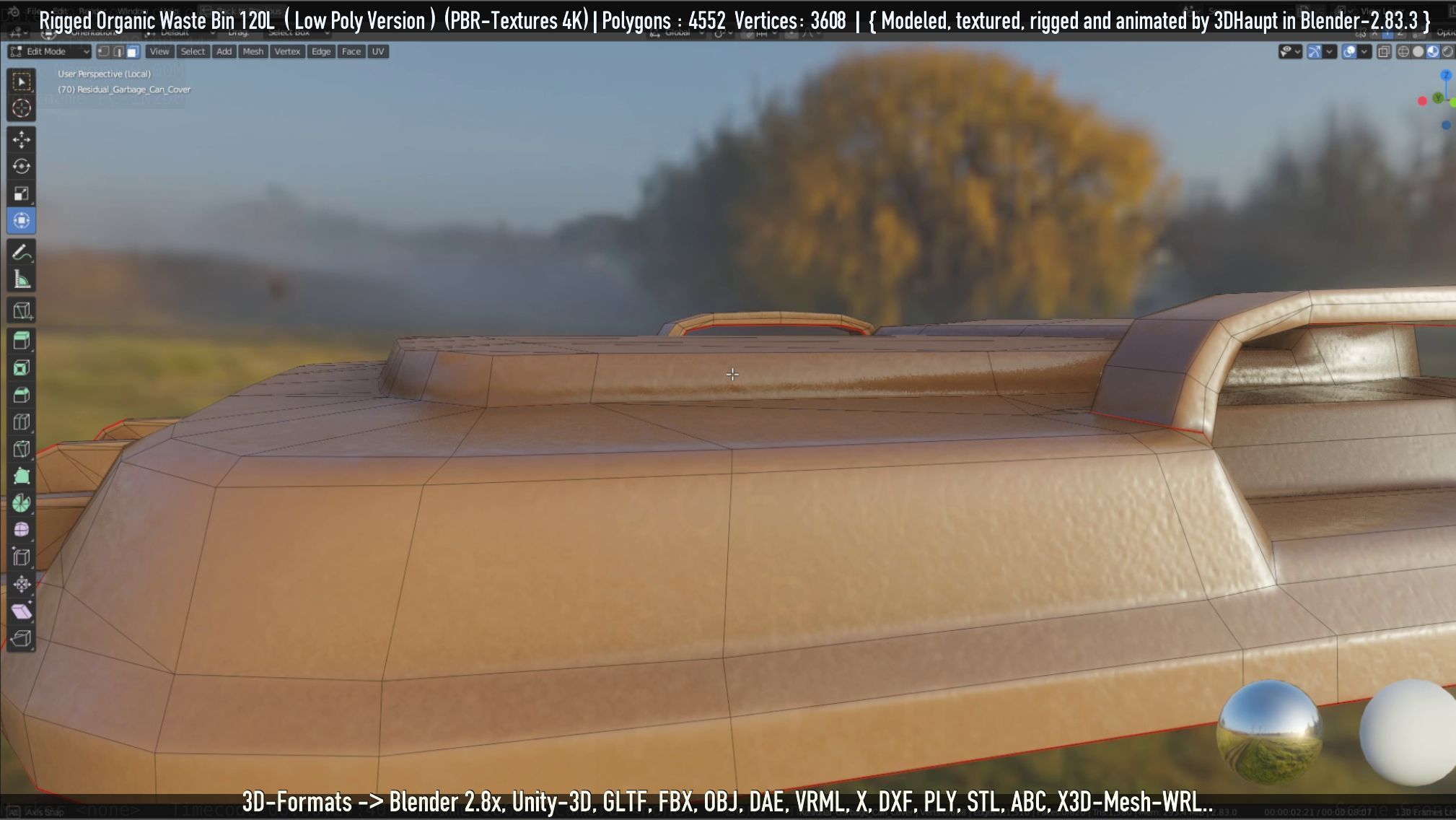 Rigged Organic Waste Bin 120L -Low-Poly-Version- Low-poly 3D model_79