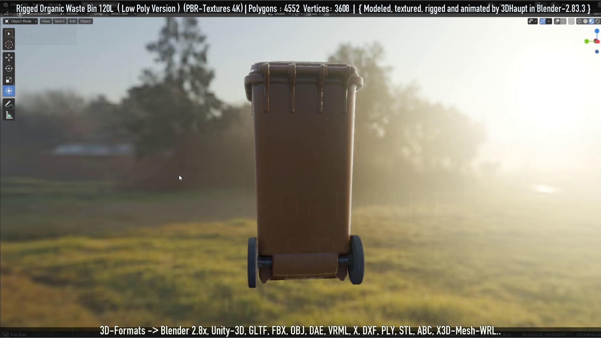 Rigged Organic Waste Bin 120L -Low-Poly-Version- Low-poly 3D model_32