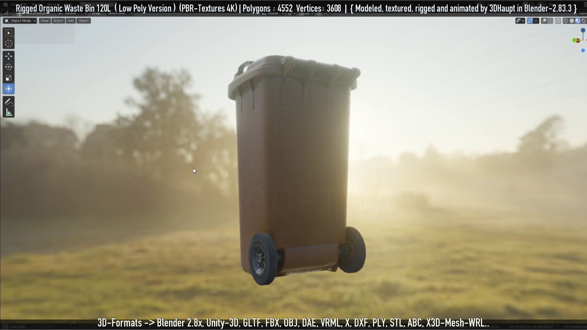 Rigged Organic Waste Bin 120L -Low-Poly-Version- Low-poly 3D model_13