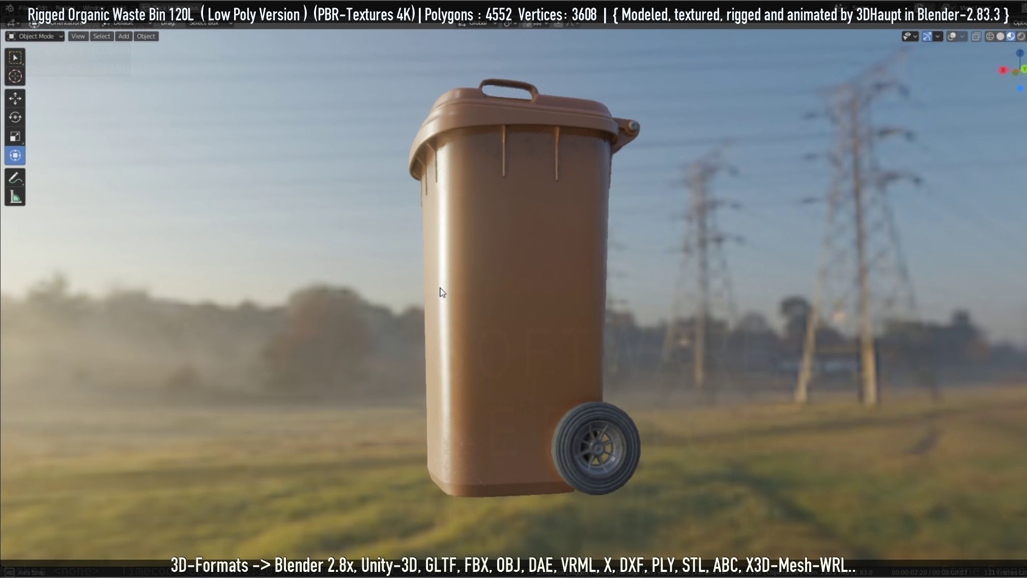 Rigged Organic Waste Bin 120L -Low-Poly-Version- Low-poly 3D model_31