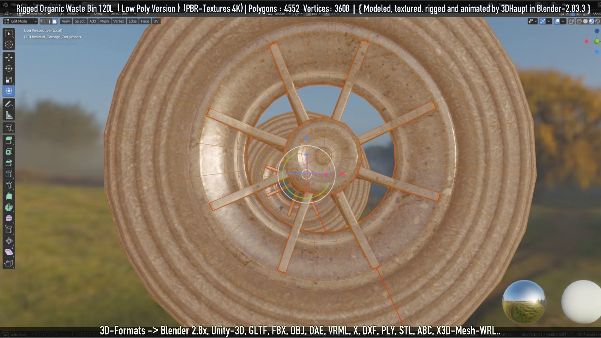 Rigged Organic Waste Bin 120L -Low-Poly-Version- Low-poly 3D model_14