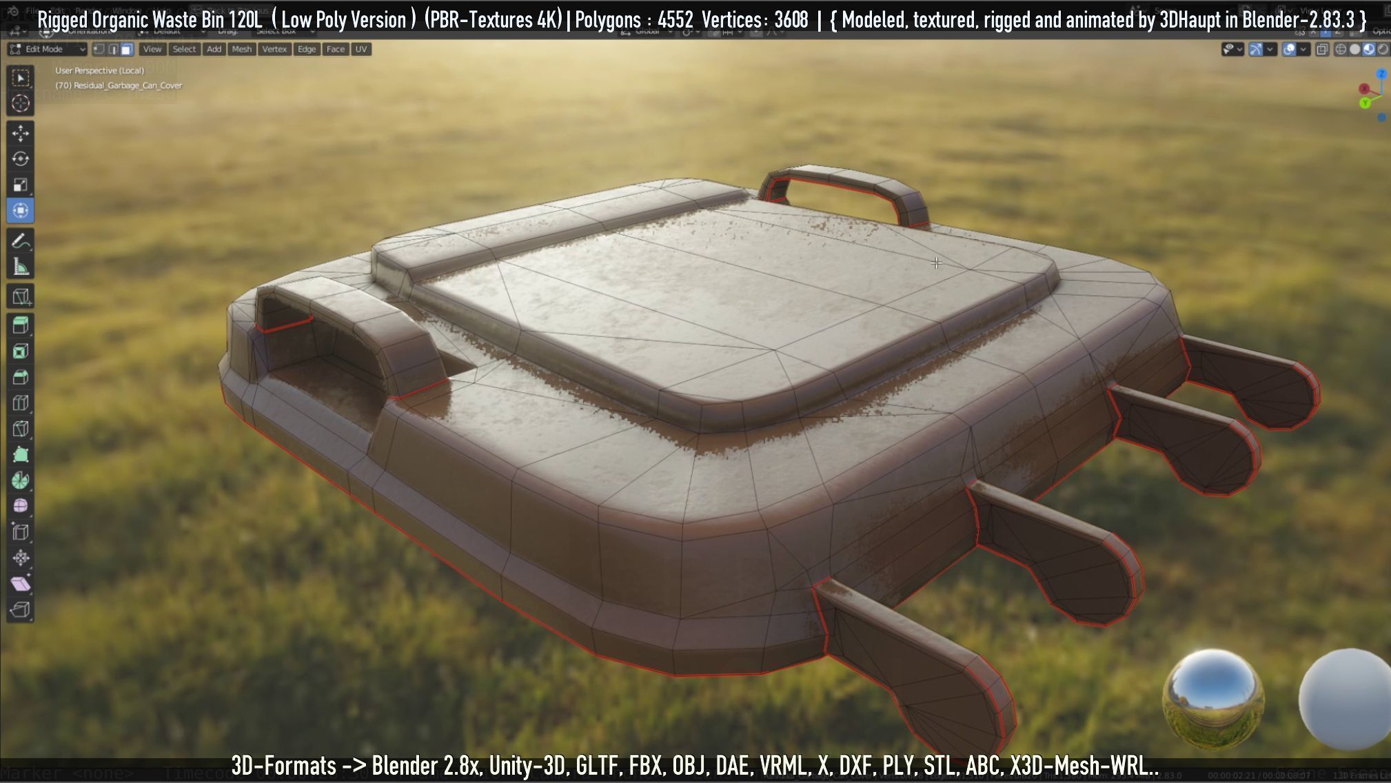 Rigged Organic Waste Bin 120L -Low-Poly-Version- Low-poly 3D model_81