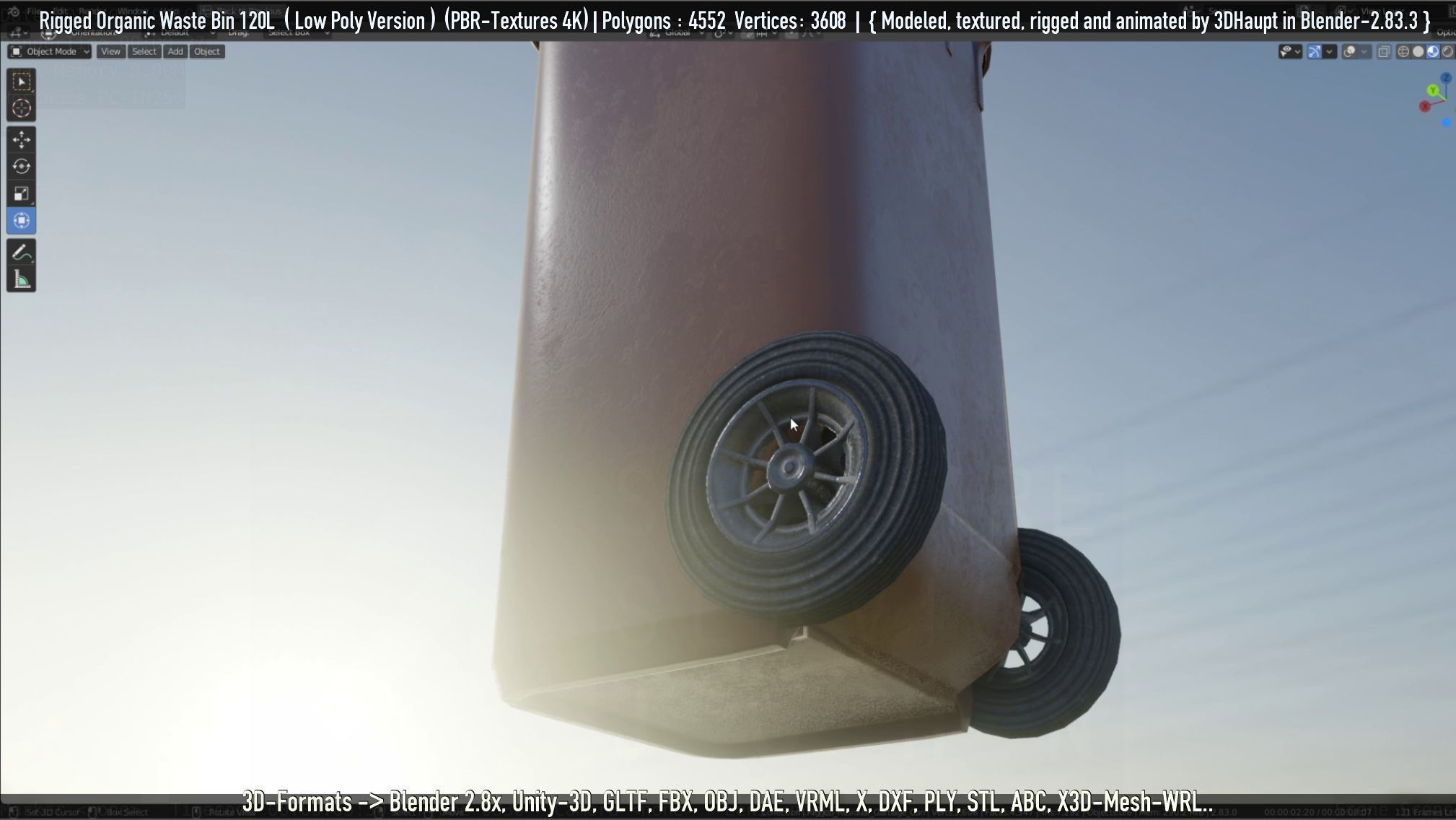 Rigged Organic Waste Bin 120L -Low-Poly-Version- Low-poly 3D model_41