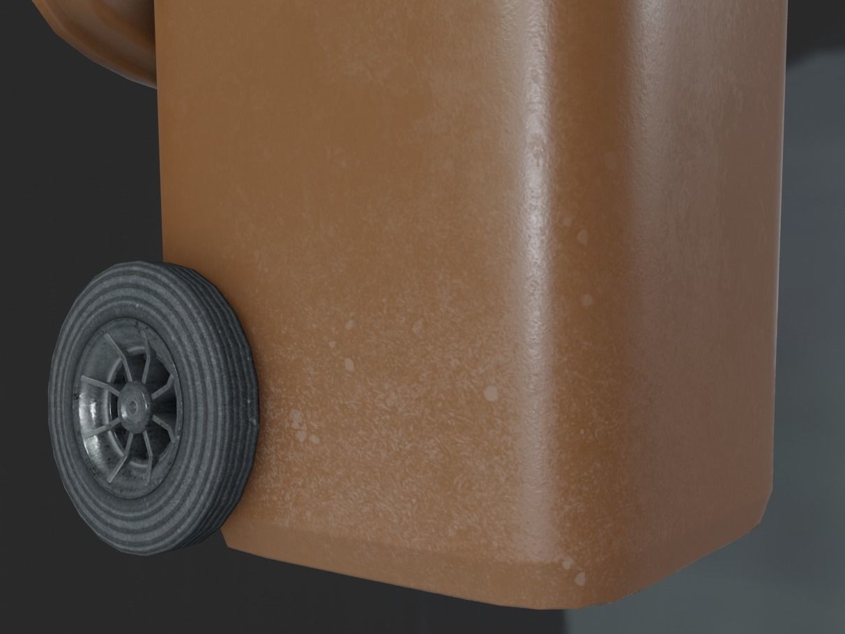 Rigged Organic Waste Bin 120L -Low-Poly-Version- Low-poly 3D model_6
