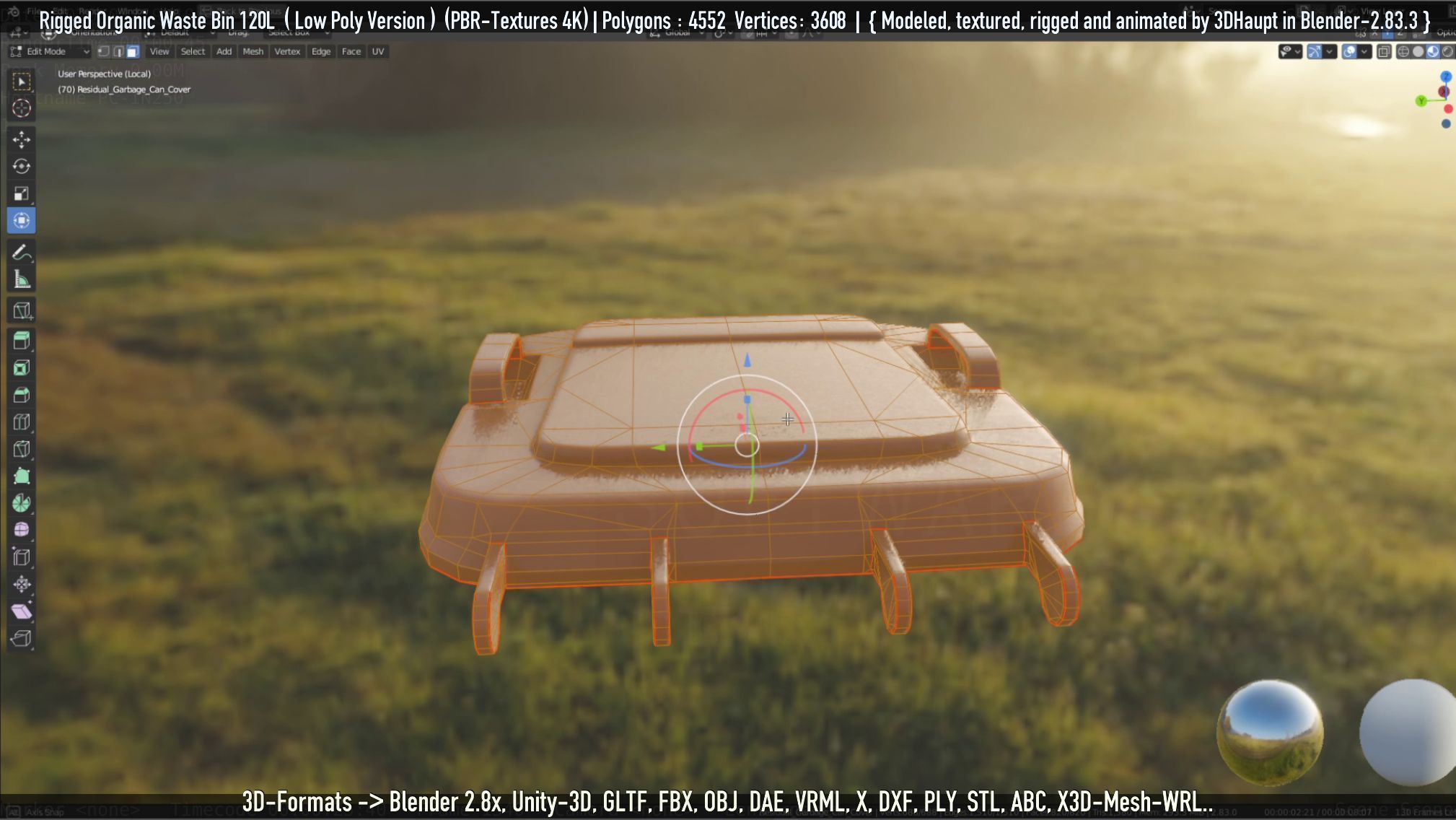 Rigged Organic Waste Bin 120L -Low-Poly-Version- Low-poly 3D model_77