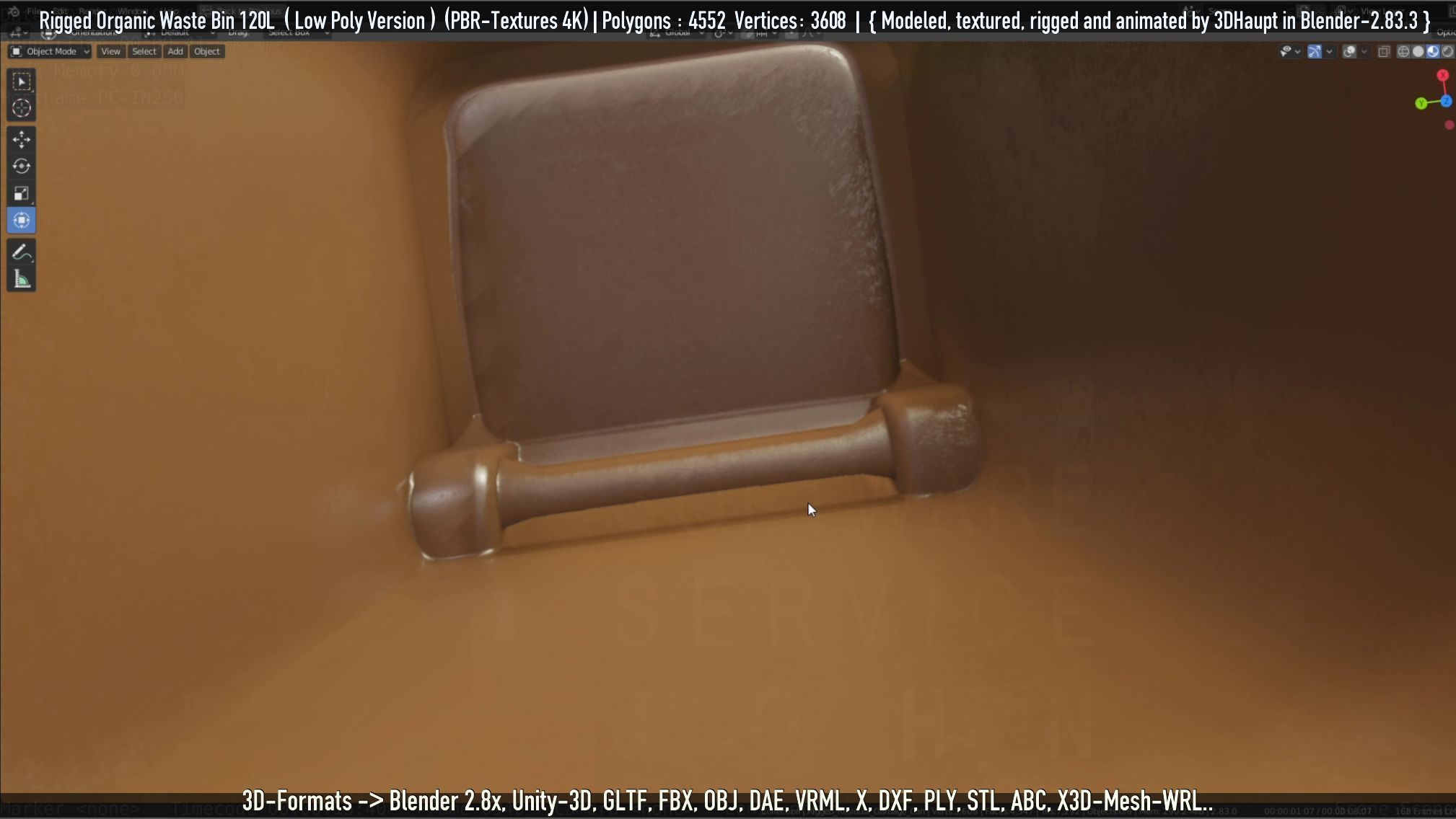 Rigged Organic Waste Bin 120L -Low-Poly-Version- Low-poly 3D model_88