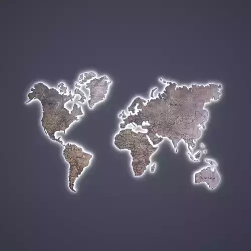  wooden map on the wall