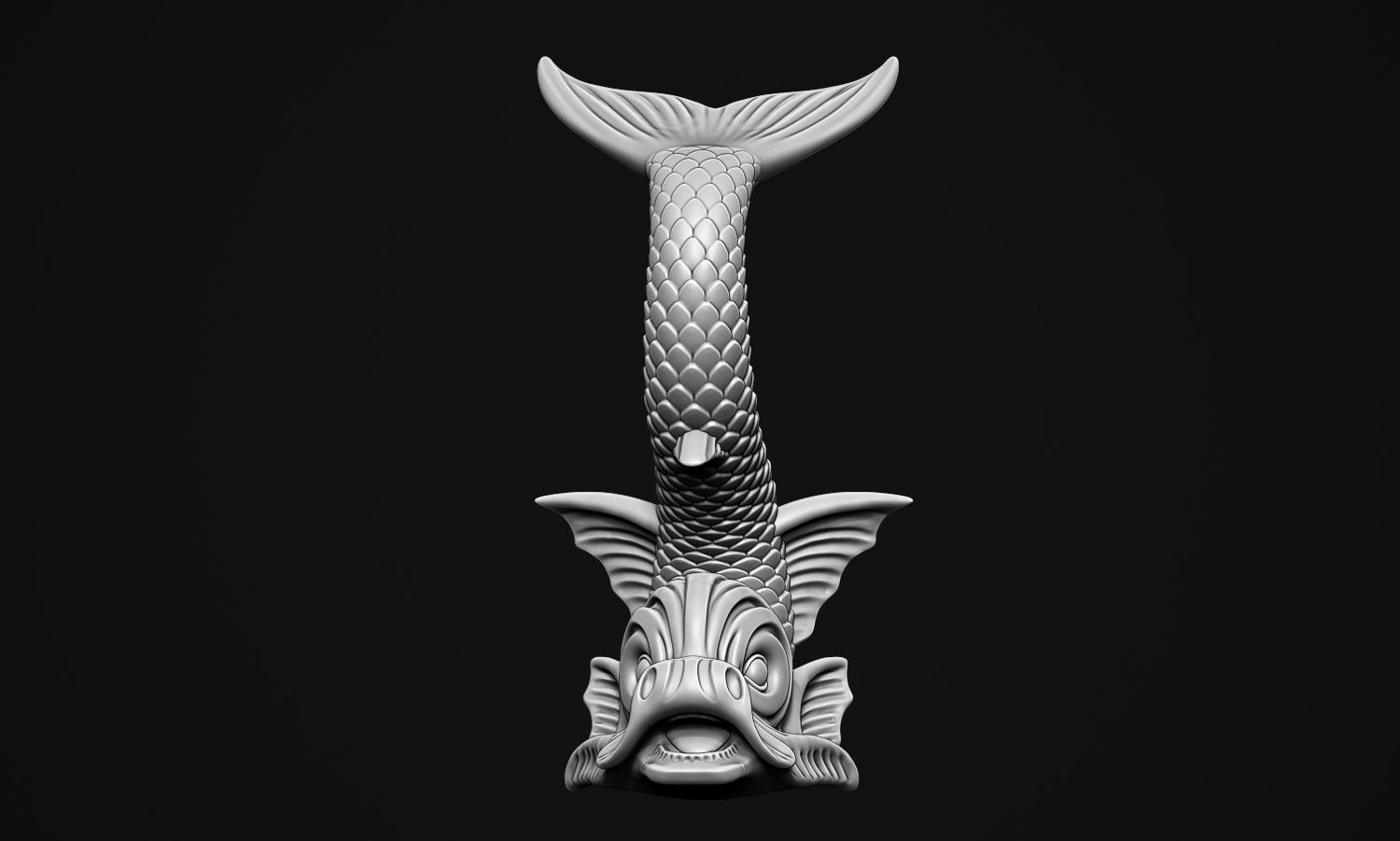 Ancient Fish Sculpture 3D print model_23