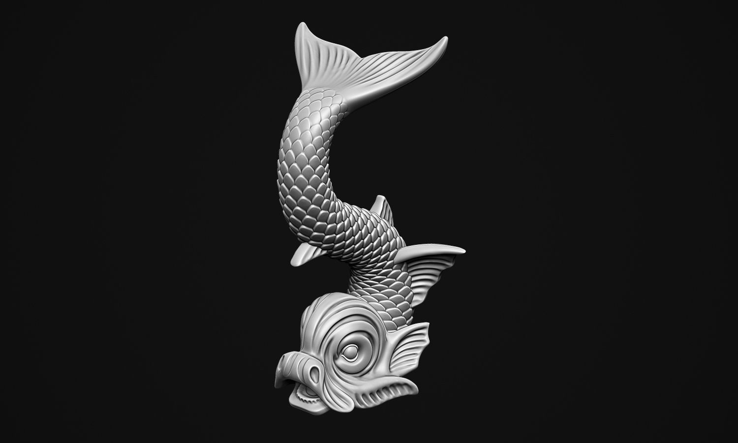 Ancient Fish Sculpture 3D print model_4