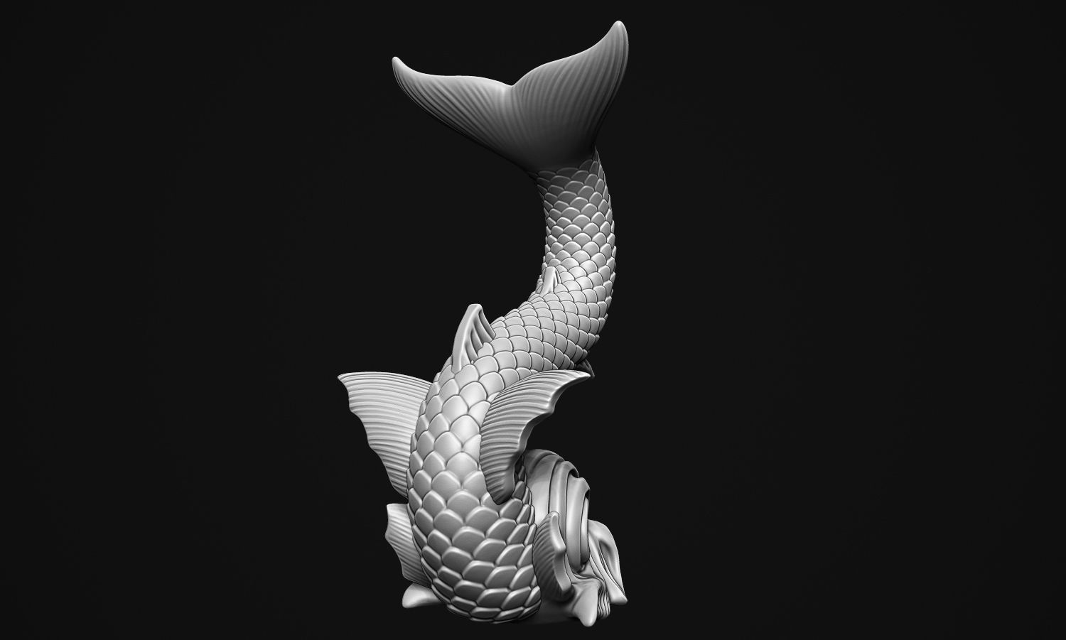 Ancient Fish Sculpture 3D print model_5